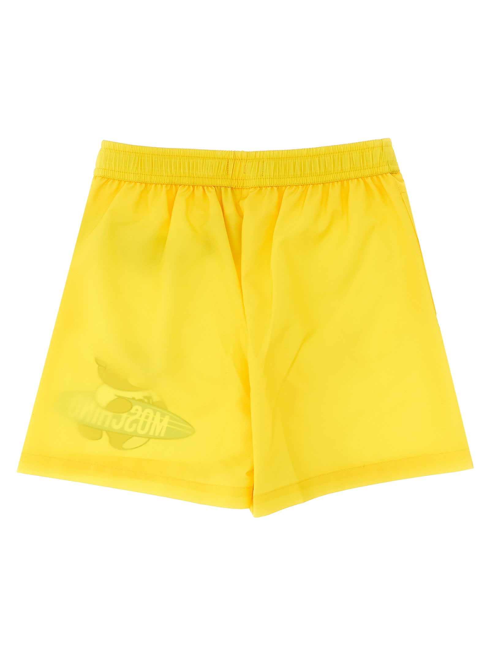 Shop Moschino Teddy Swimsuit In Yellow