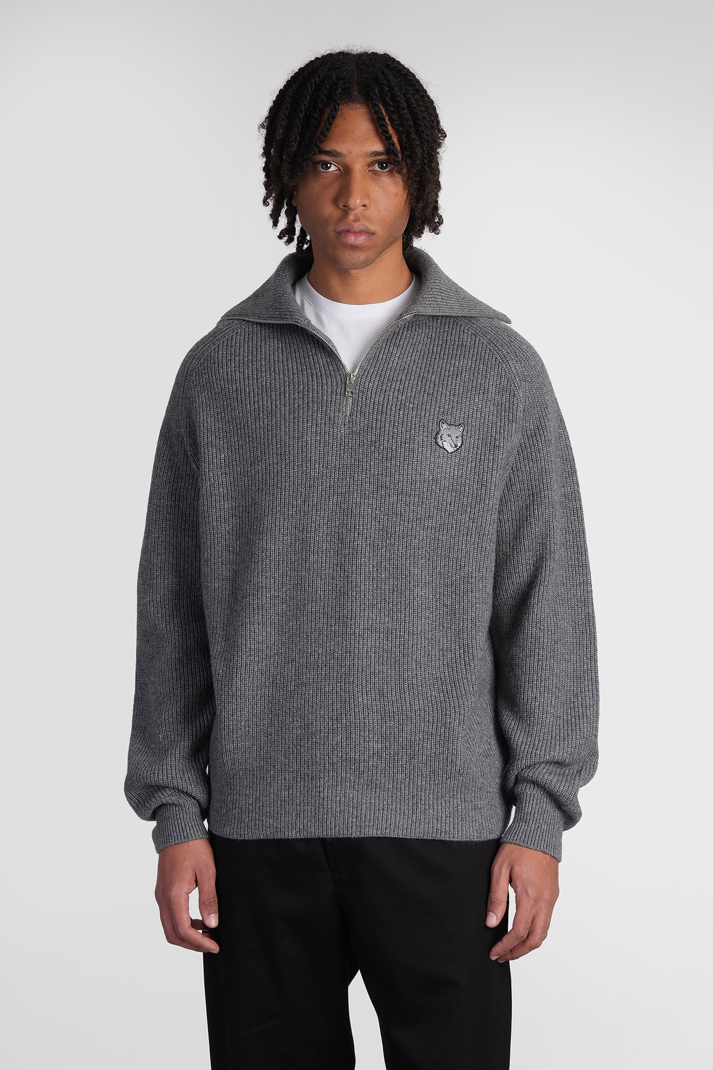 Maison Kitsuné Knitwear In Grey Wool