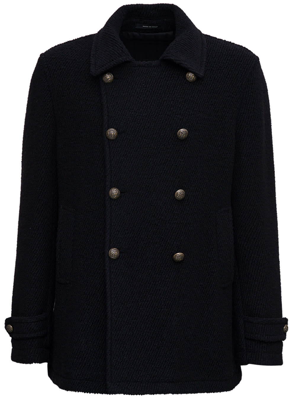 Tagliatore Double-breasted Black Wool Coat