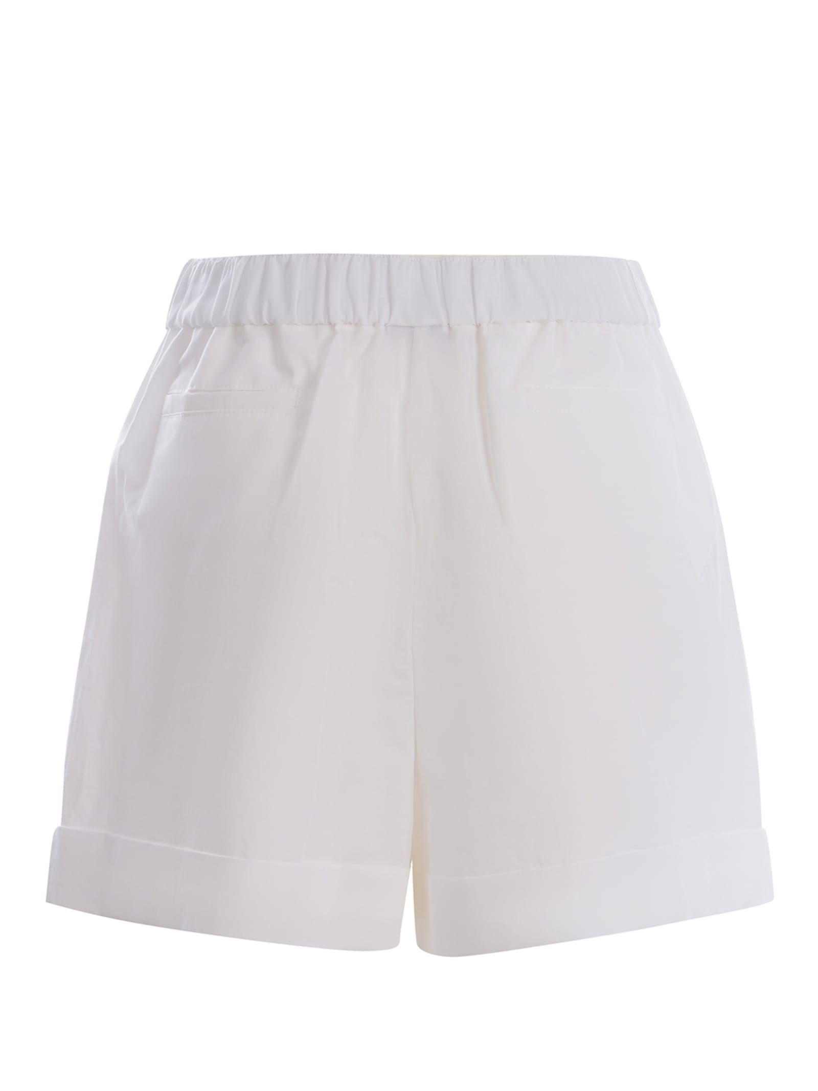 Shop Pinko Shorts  Primula Made Of Slub Linen In Bianco