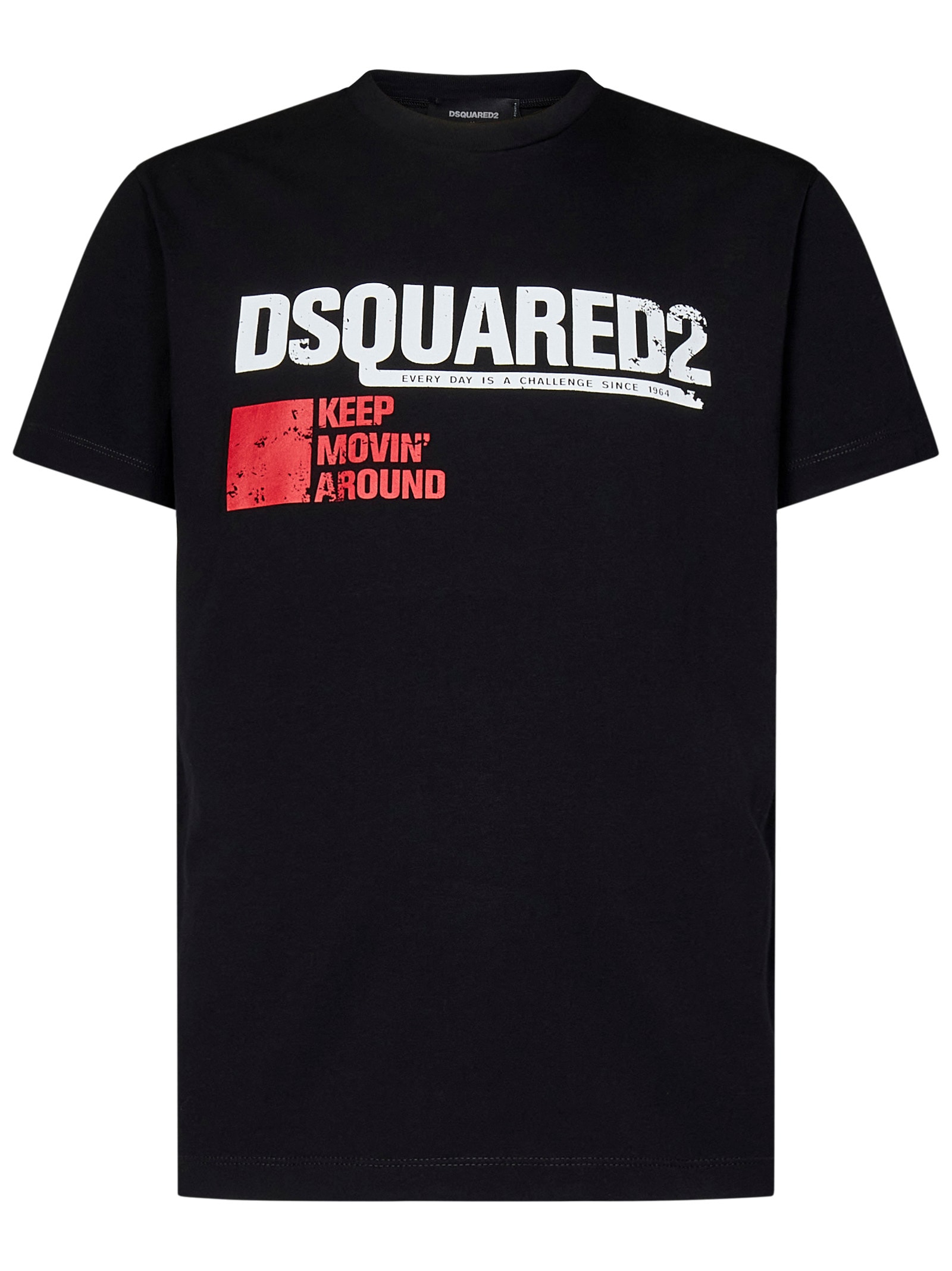 Shop Dsquared2 Keep Moving Around Cool Fit T-shirt In Black