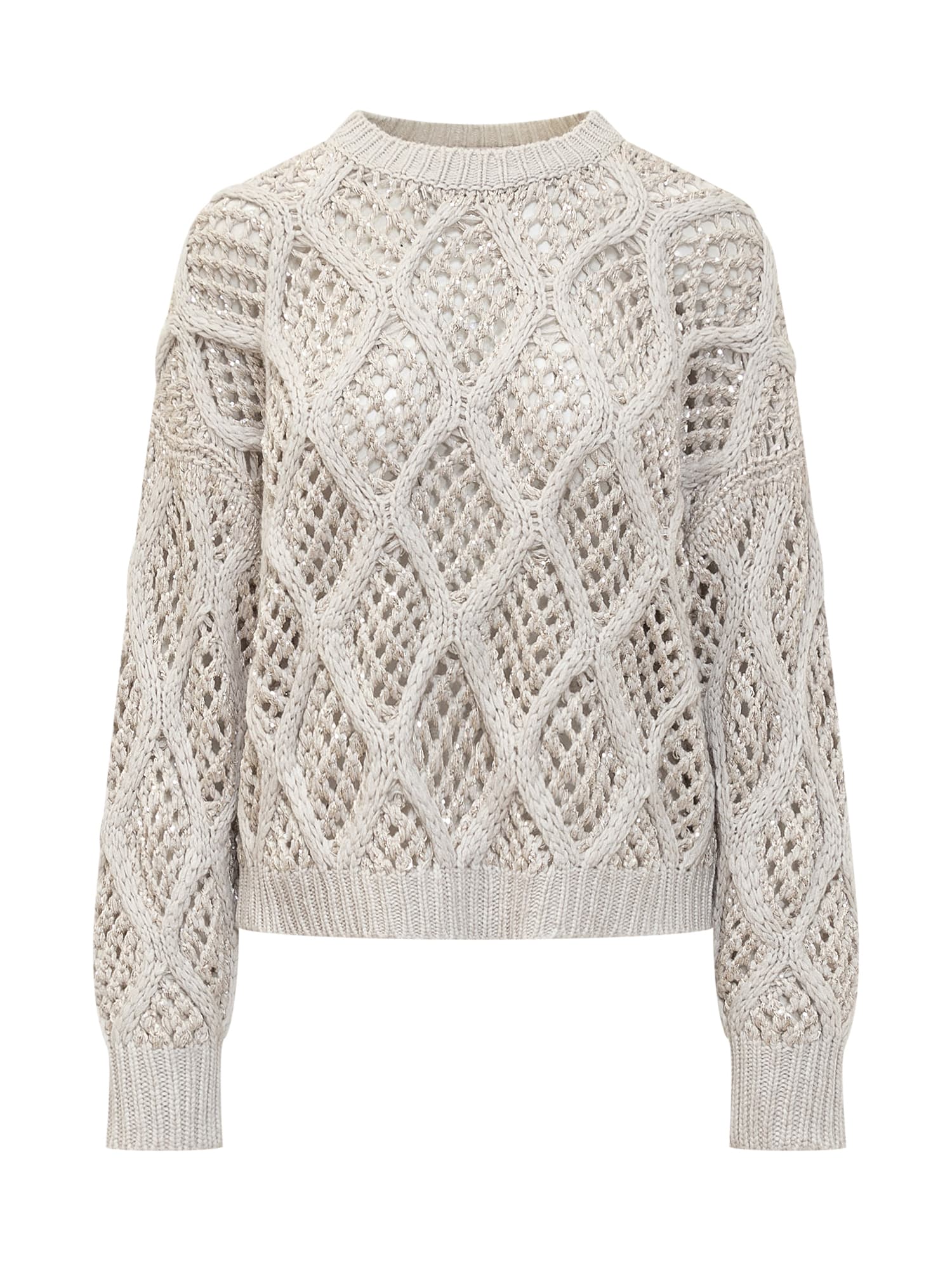 Shop Brunello Cucinelli Crew Neck Sweater In Madreperla