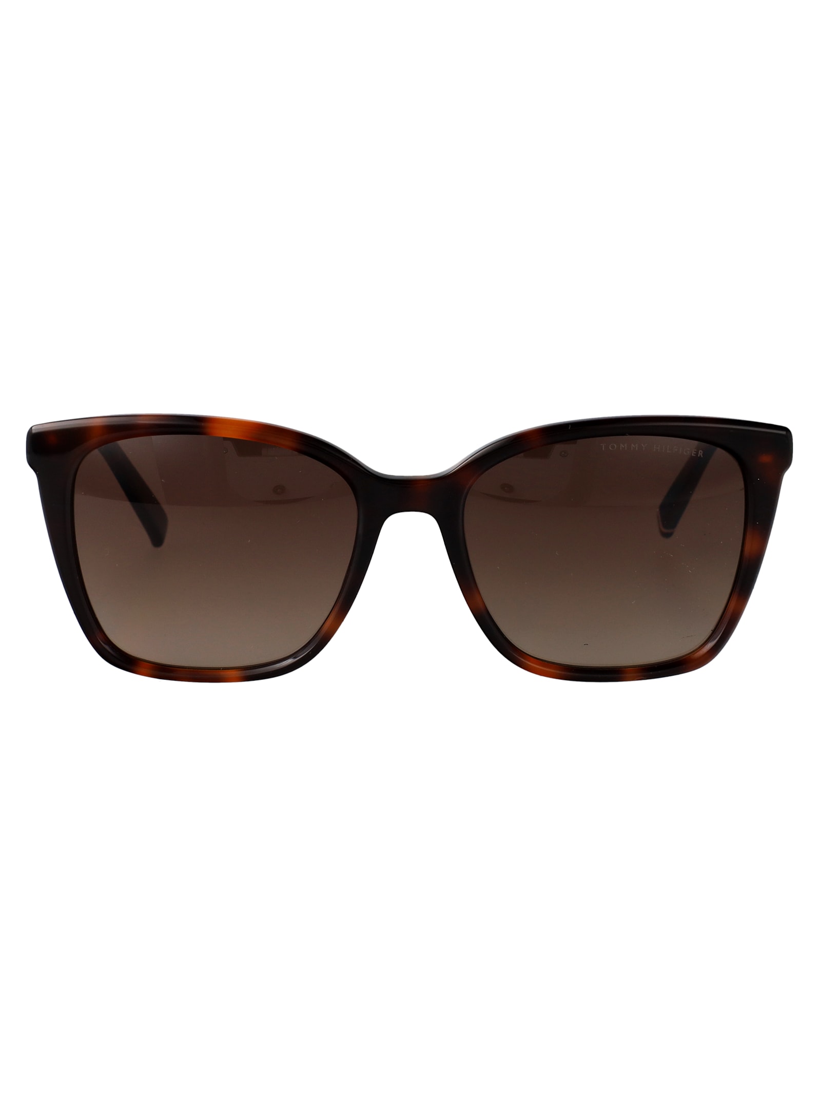 Tommy Hilfiger Havana Acetate Sunglasses In Brown