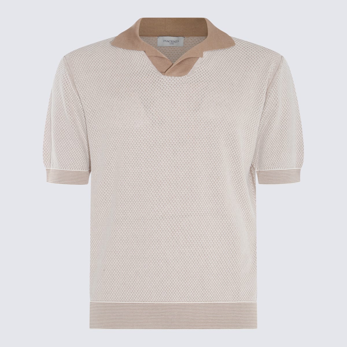 Beige Cotton-silk Blend Polo Shirt