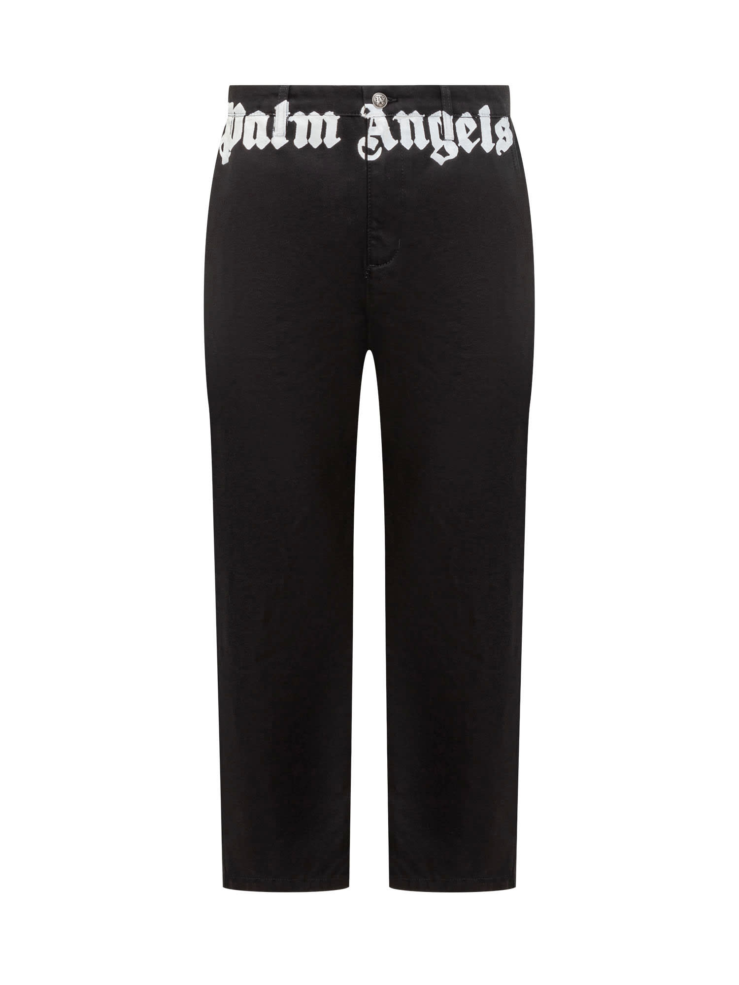 Shop Palm Angels Chino Pants In Nero E Bianco