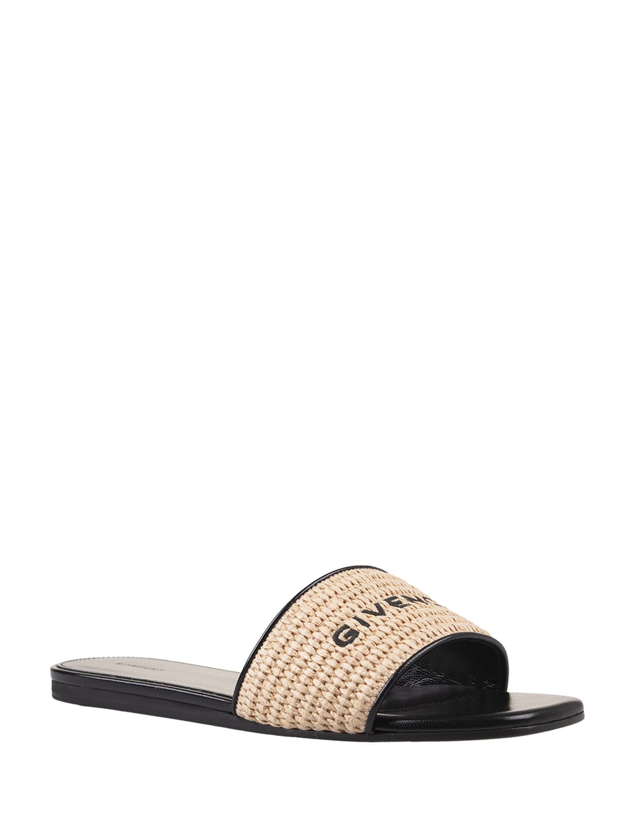 Shop Givenchy 4g Flat Sandals In Natural Raffia In Brown