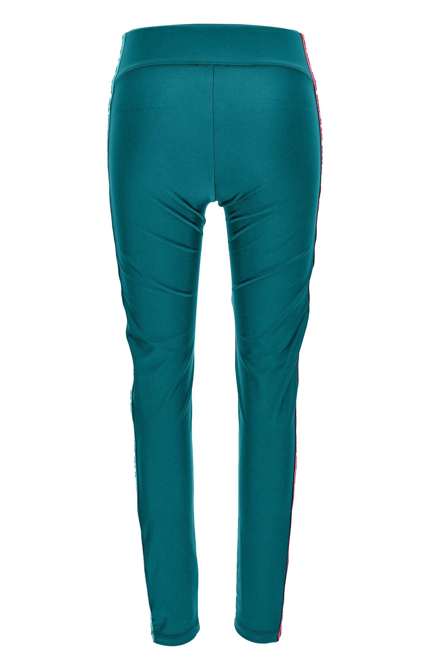 Versace Jeans Couture Embossed-logo Leggings In Blue