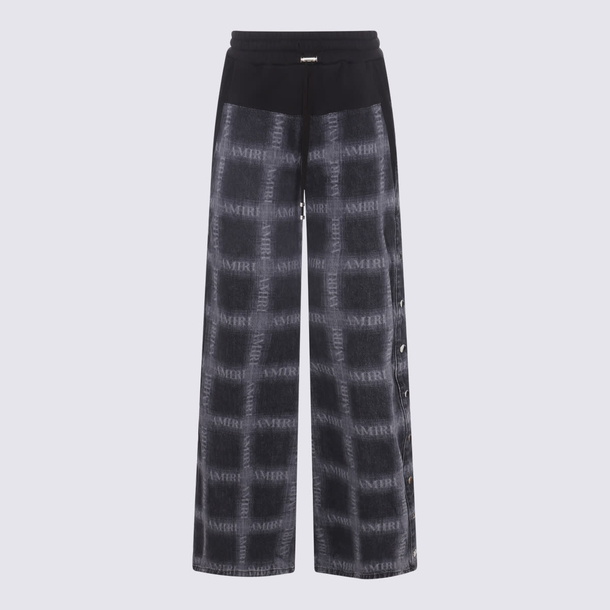 Black And Aged Cotton Check Pants