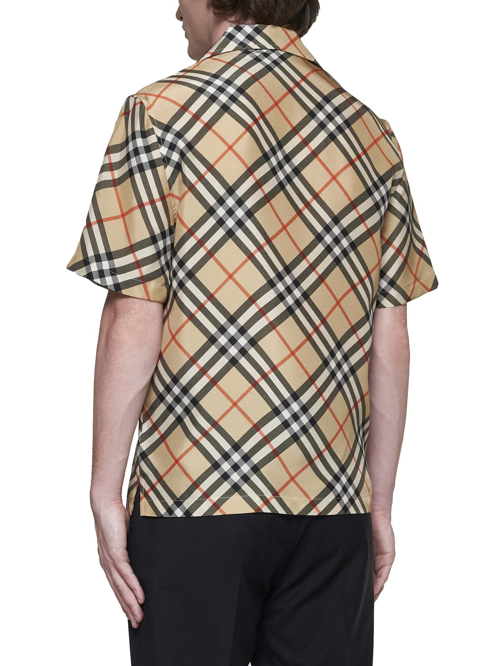 Shop Burberry Shirt In Sand Ip Check