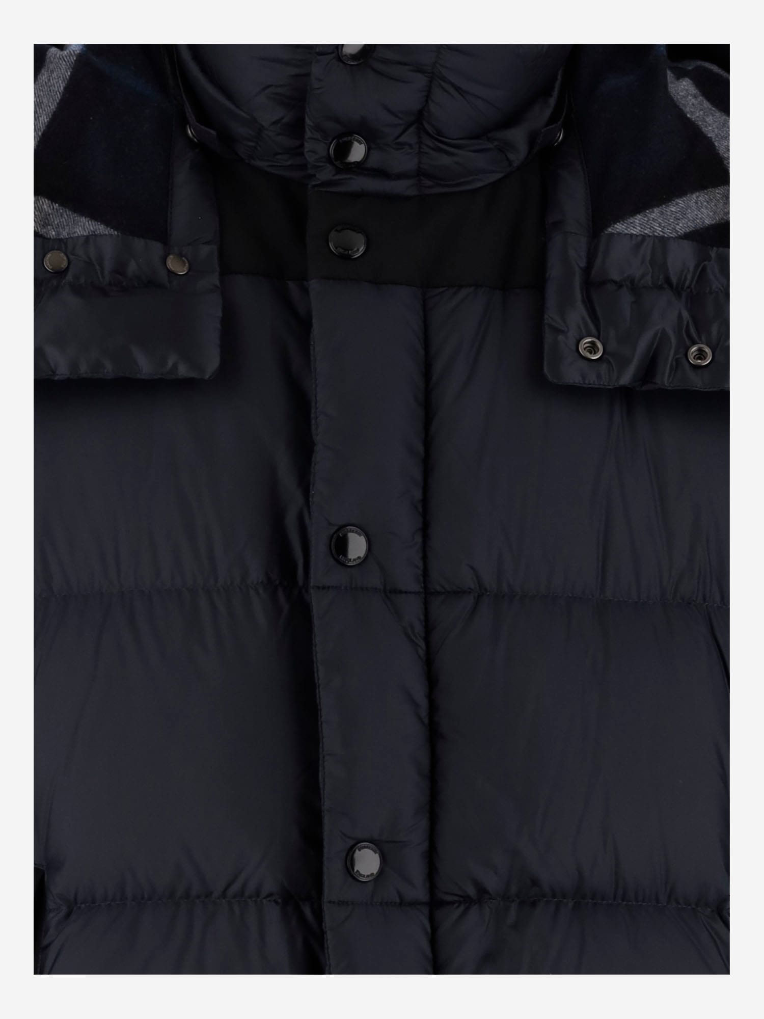 Shop Burberry Quilted Down Jacket In Blue