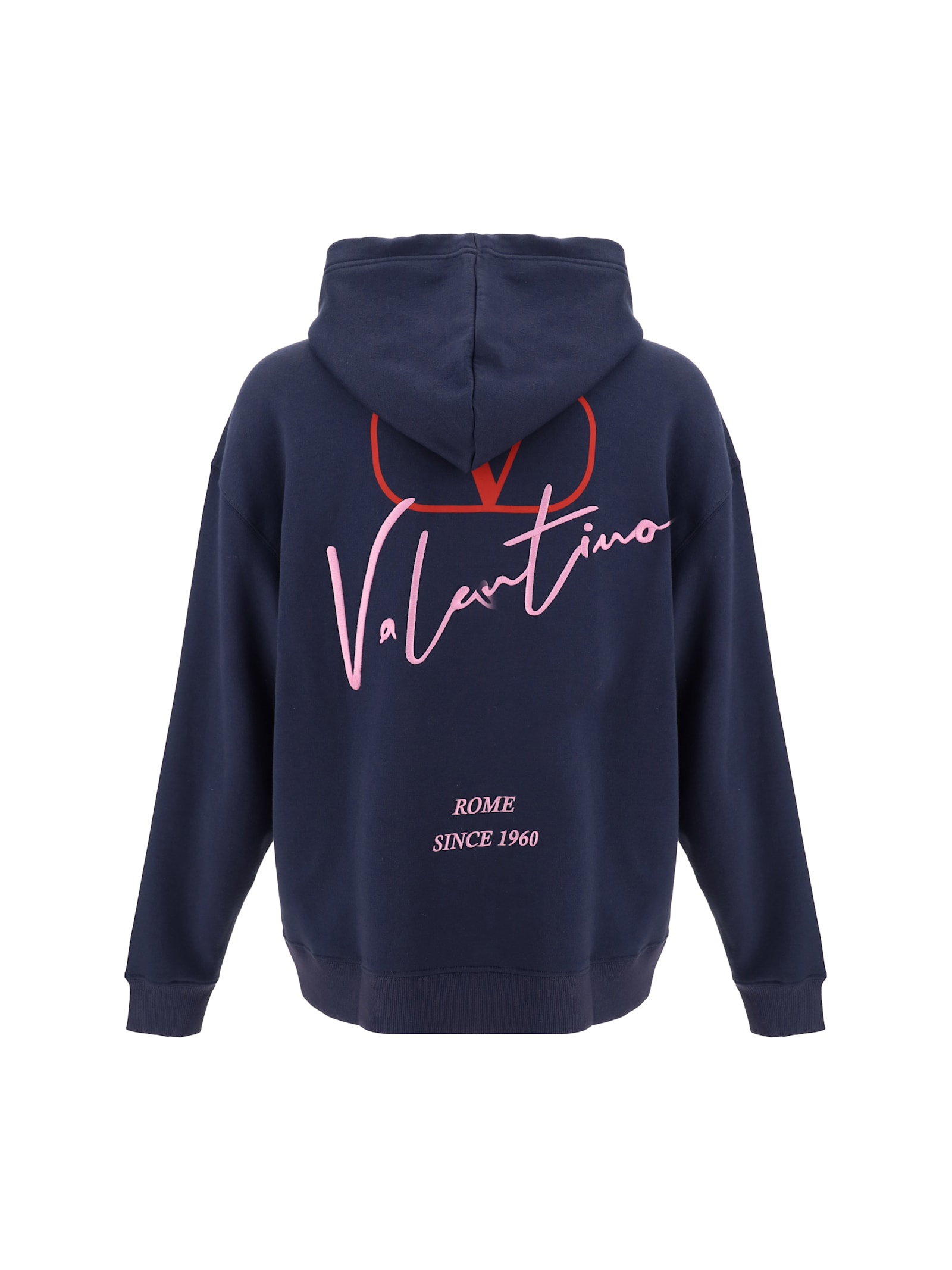 Shop Valentino Hoodie In Navy