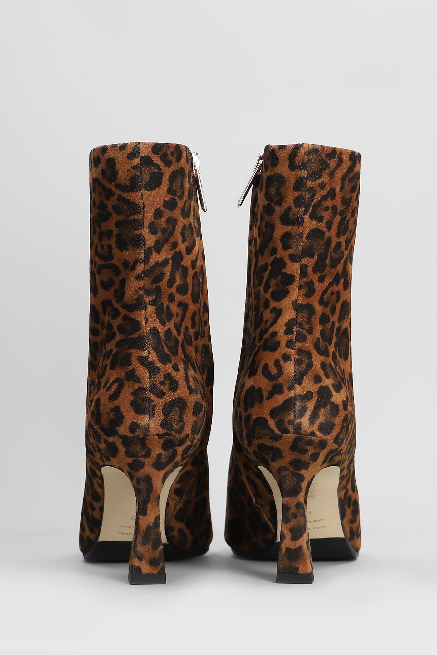 The Seller High Heels Ankle Boots In Animalier Suede In Animal Print