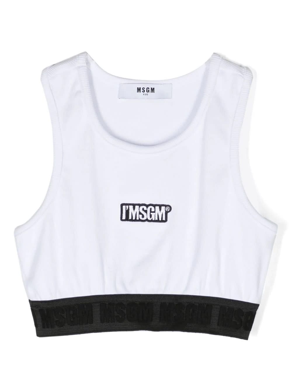 Shop Msgm Top Con Logo In White