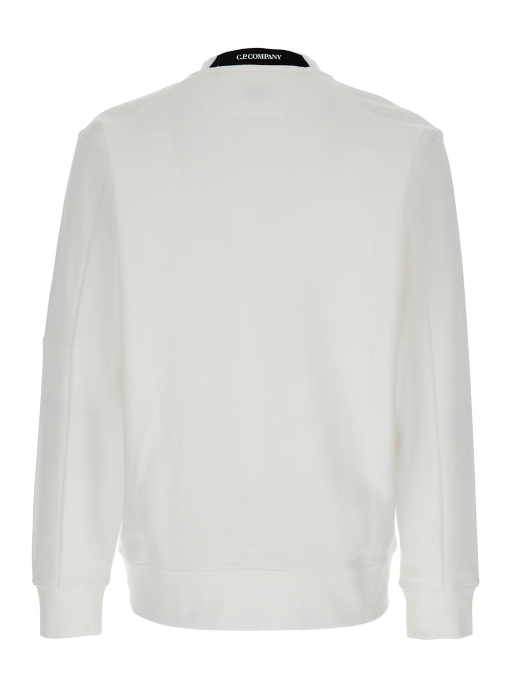 C.p. Company Logo Badge Sweatshirt In White