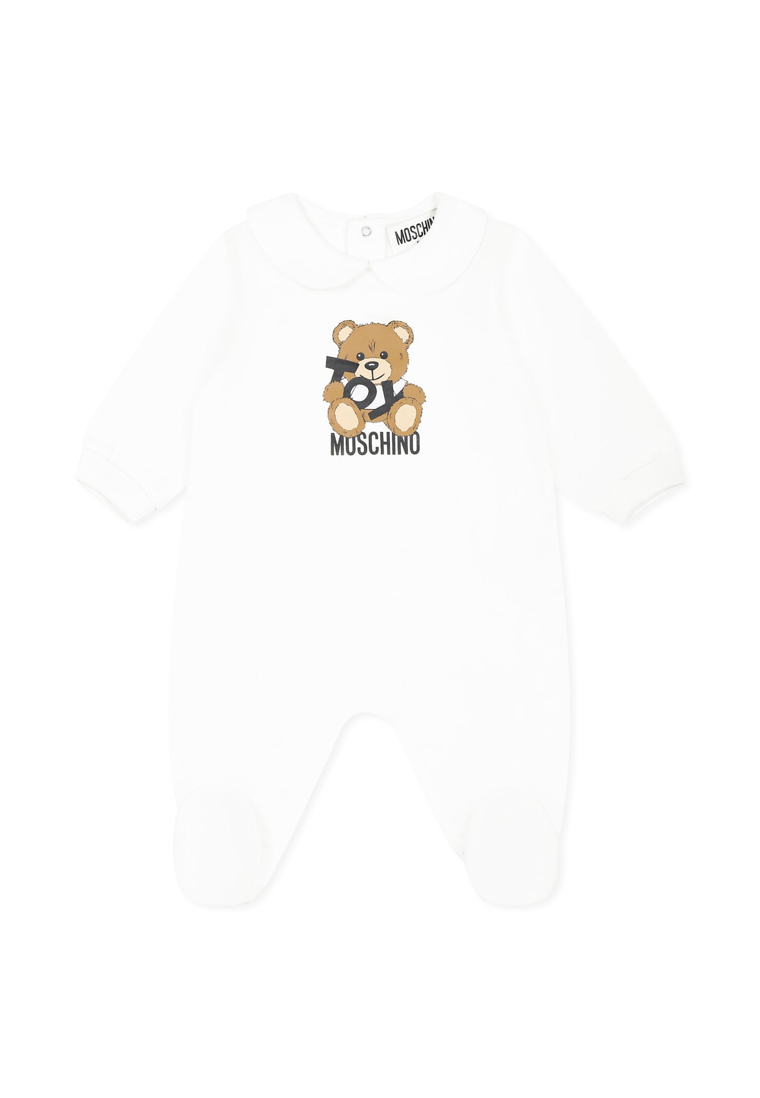 Moschino White Babygrow For Baby Kids With Teddy Bear In White