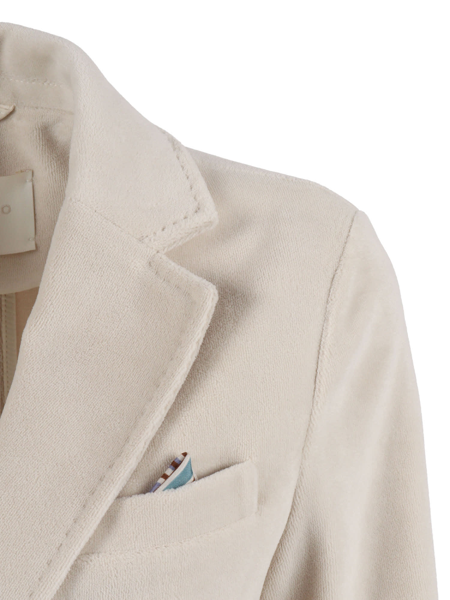 Circolo 1901 Tailored Slim Fit Jacket With Notched Lapel And Buttoned Cuffs In White