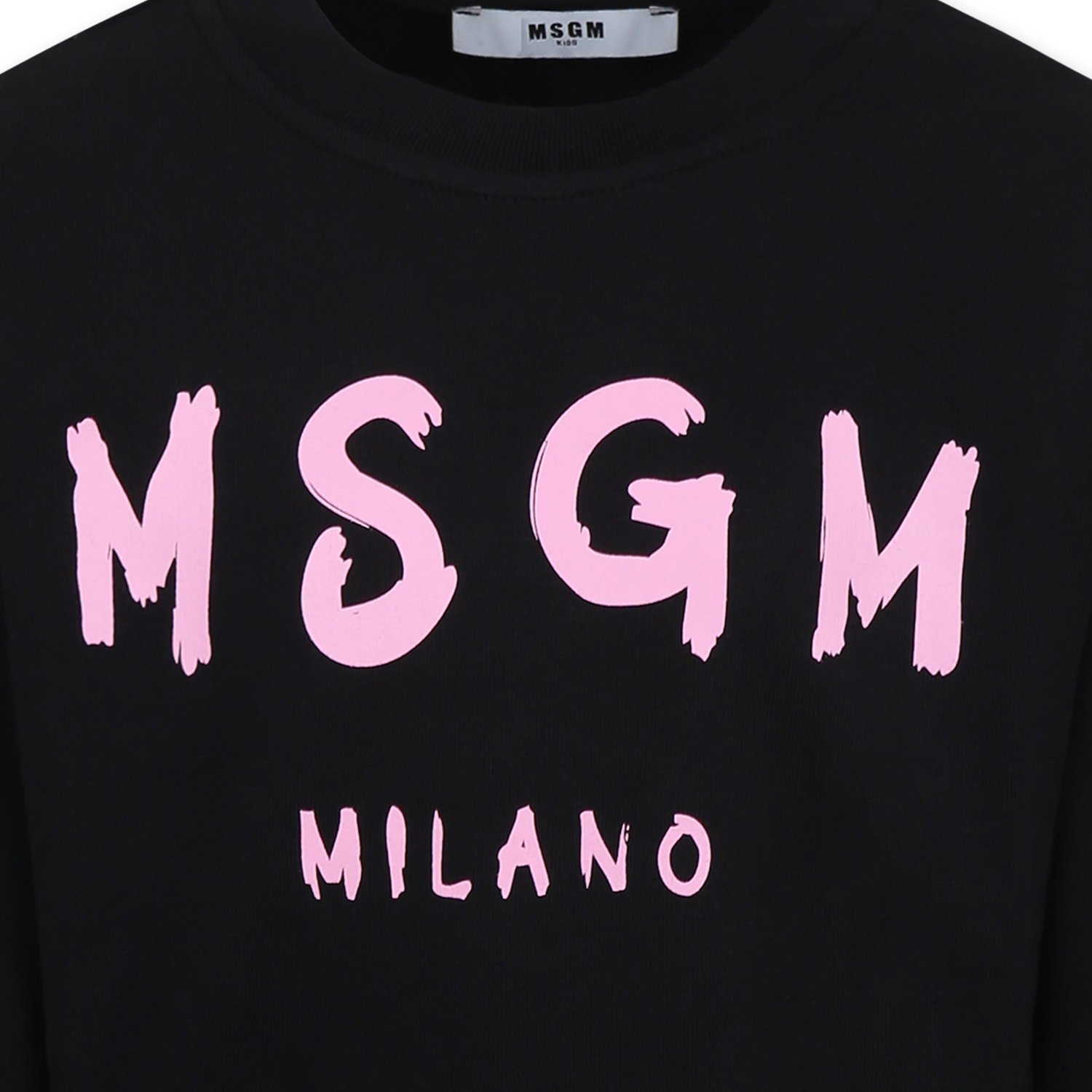Shop Msgm Black Sweatshirt For Girl With Logo