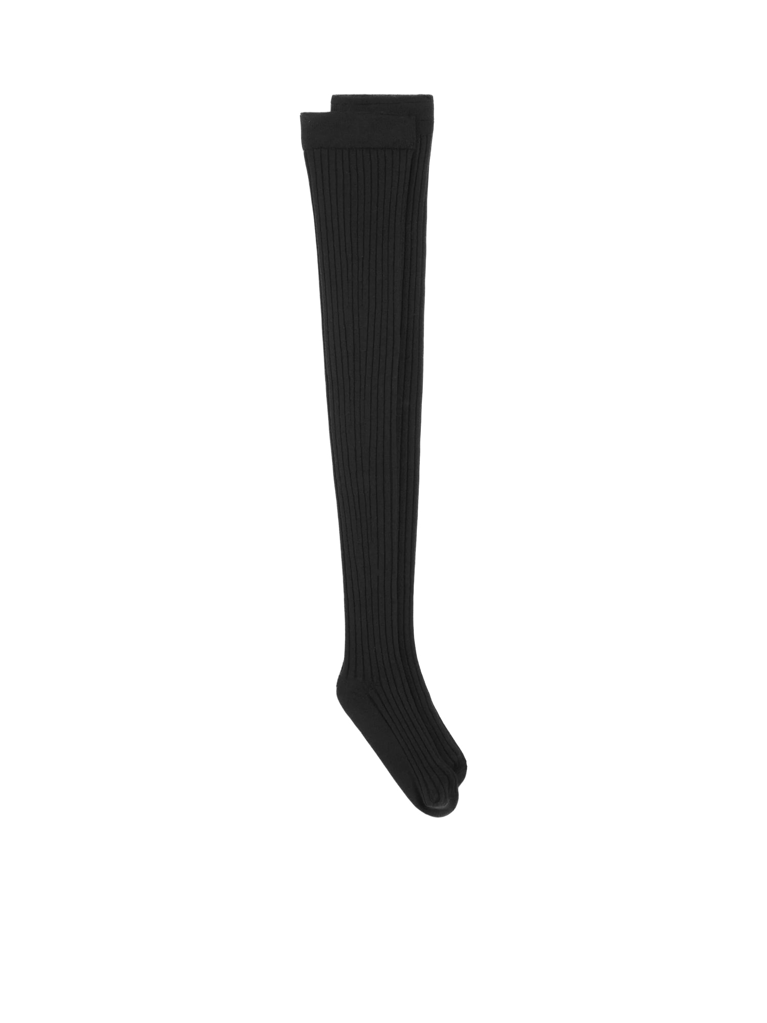 Dolce & Gabbana Wool Hold-ups In Black