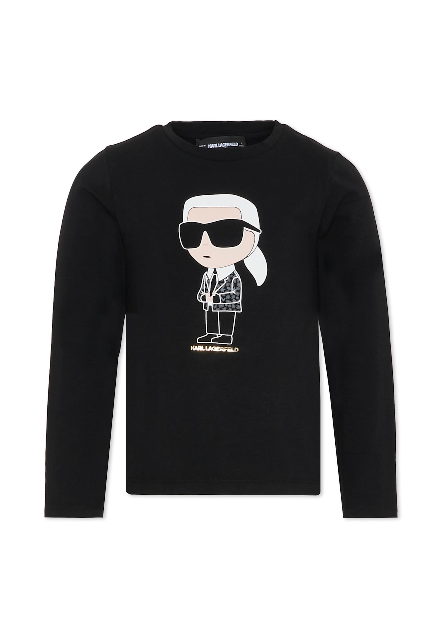 Karl Lagerfeld Black T-shirt For Kids With  In Black