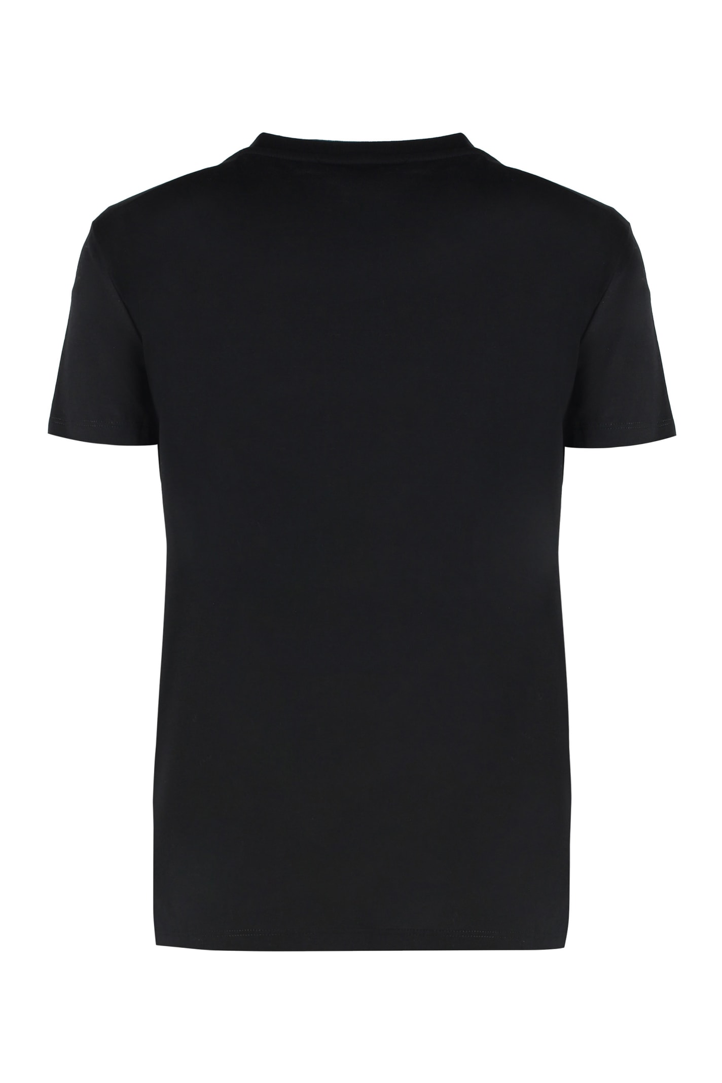 Shop Max Mara Elmo Cotton Crew-neck T-shirt In Black