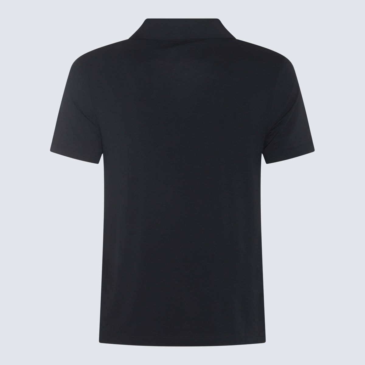 Shop Giorgio Armani Black Viscose Polo Shirt