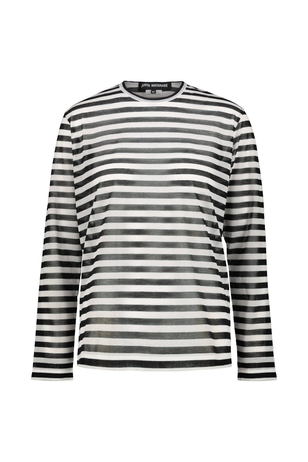 Junya Watanabe Striped T-shirt In Blk/wht Black/white