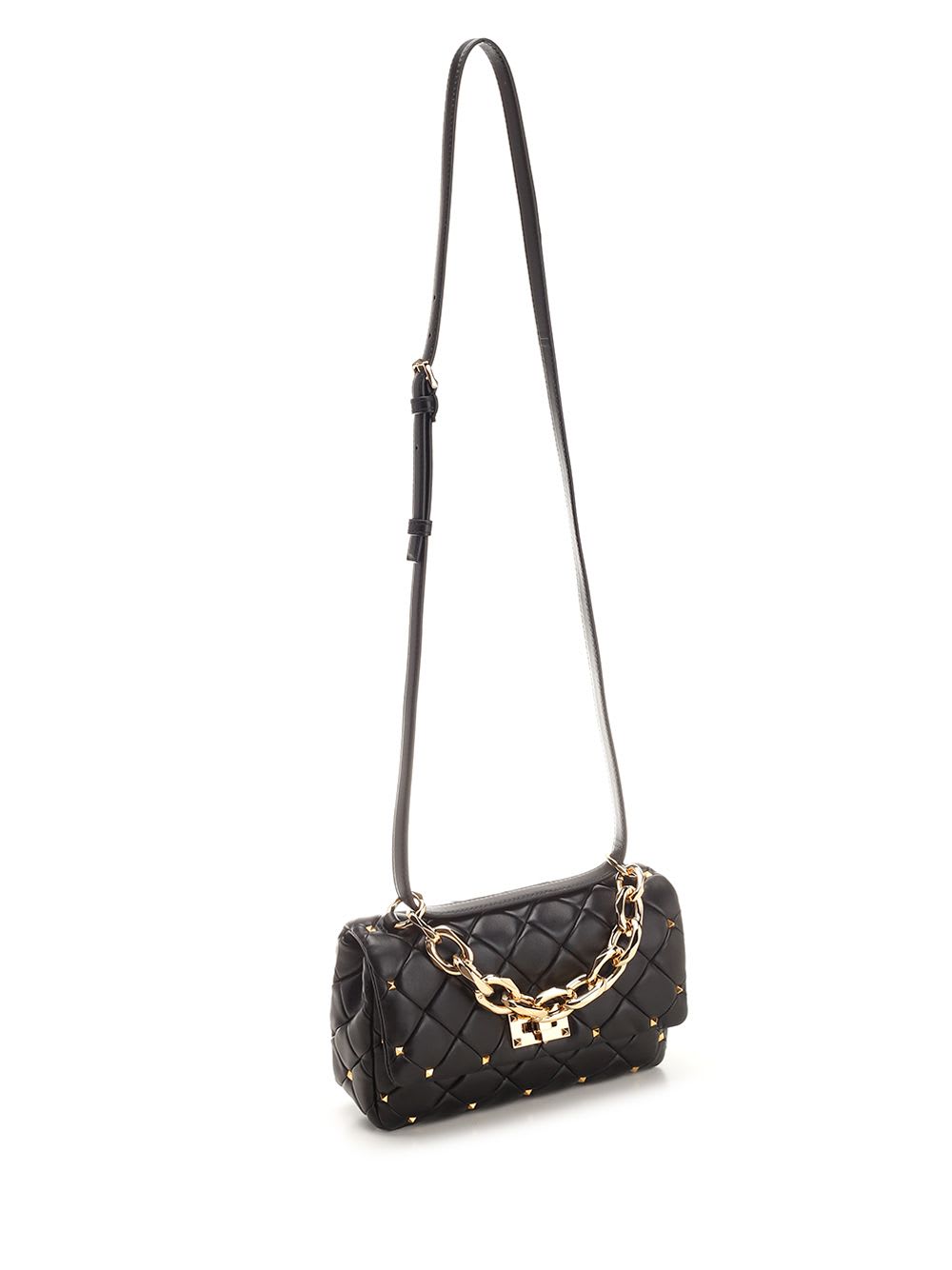 Shop Valentino Small Rockstud Spike Shoulder Bag In Black