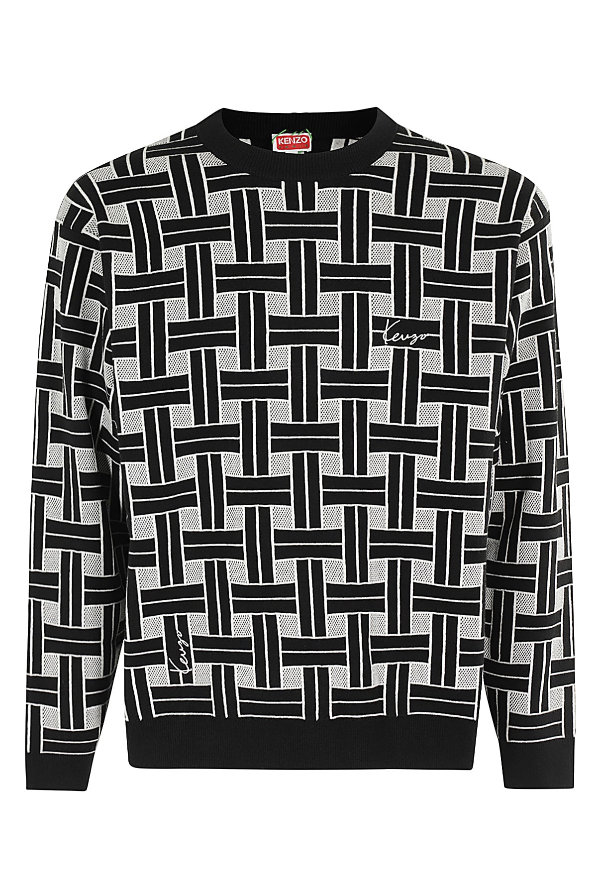 Shop Kenzo Weave Jumper In J Black