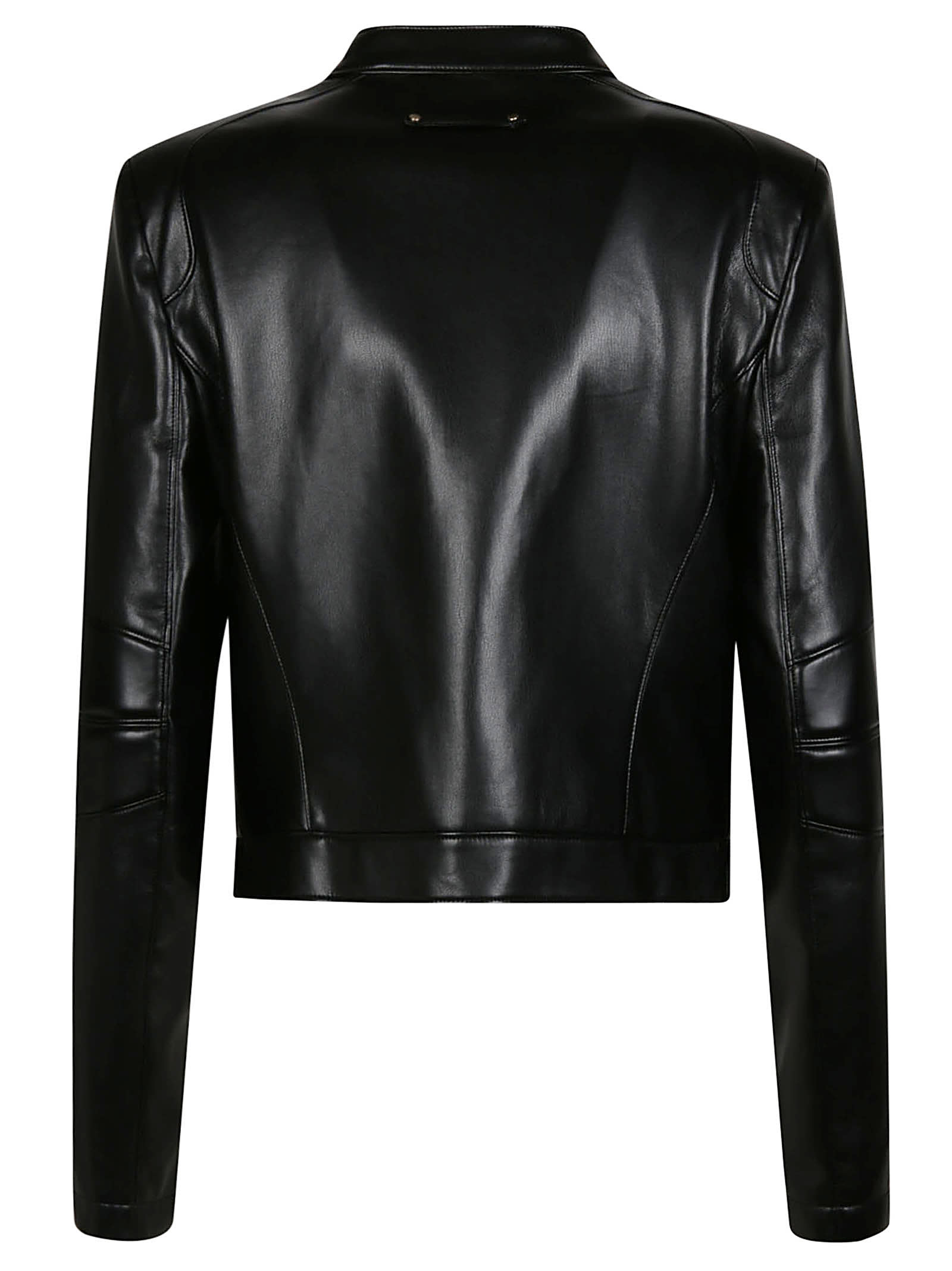 Shop Patrizia Pepe Biker Jacket In Nero