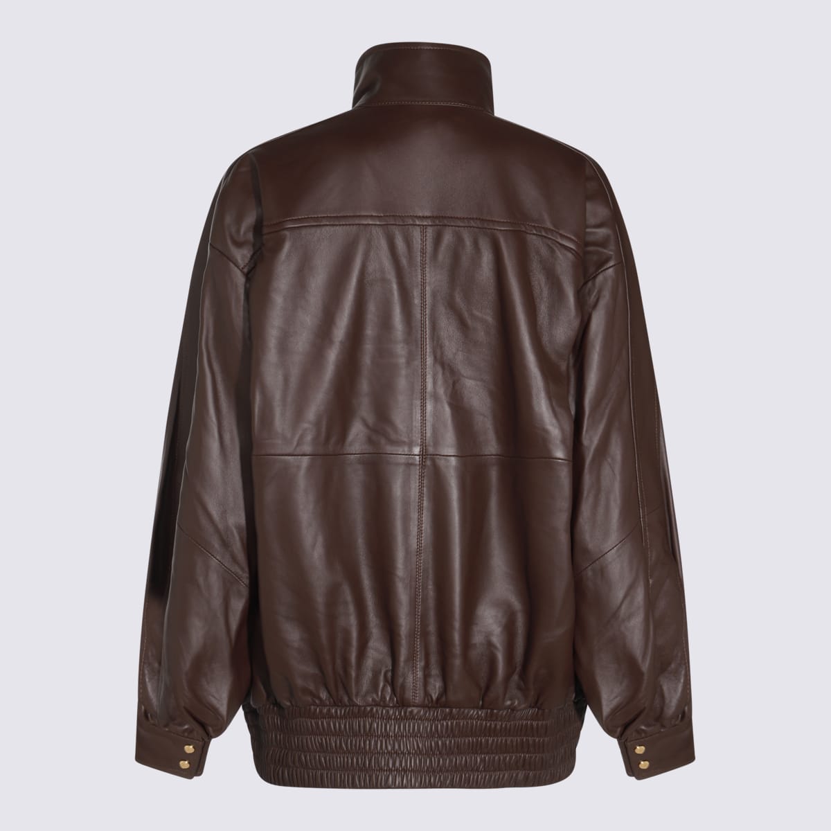 Shop Zimmermann Brown Leather Jacket In Mahogany