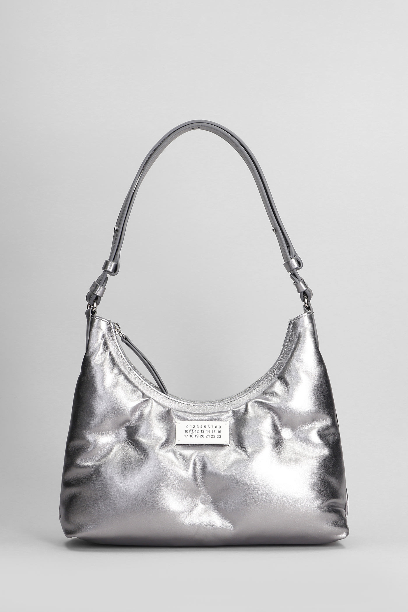 Shop Maison Margiela Glam Slam Shoulder Bag In Silver Leather