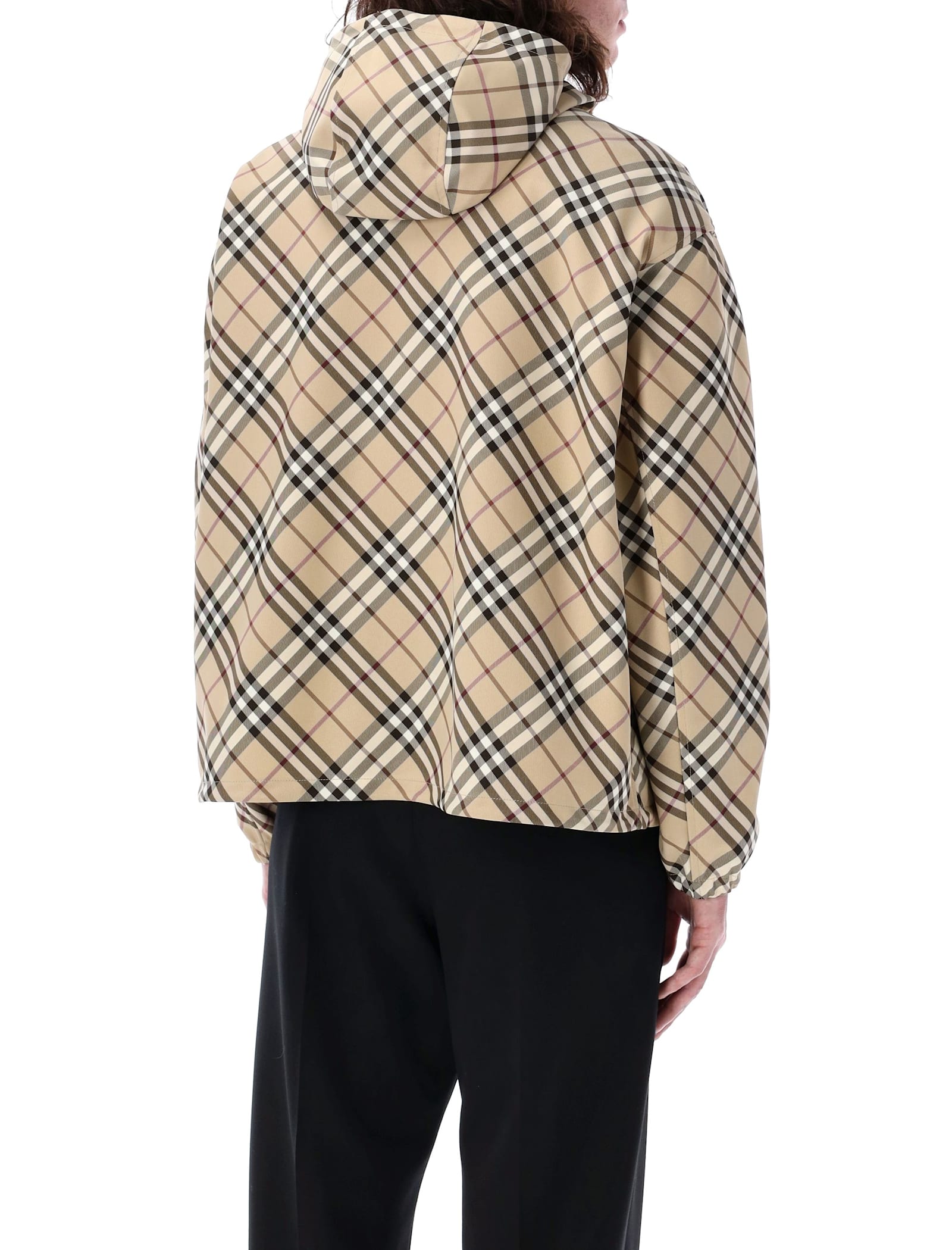 Burberry Check Twill Jacket In Brown