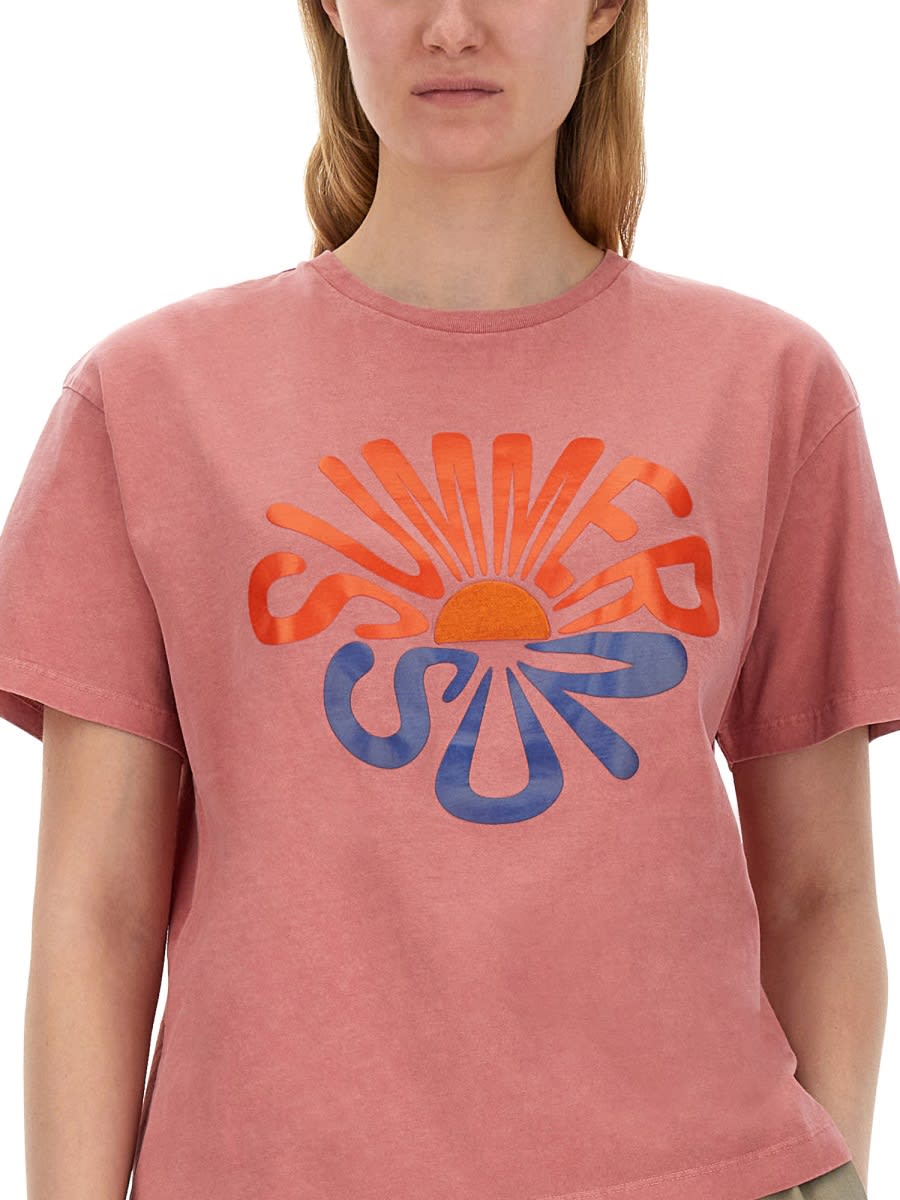 Shop Ps By Paul Smith Summer Sun Print T-shirt In Pink