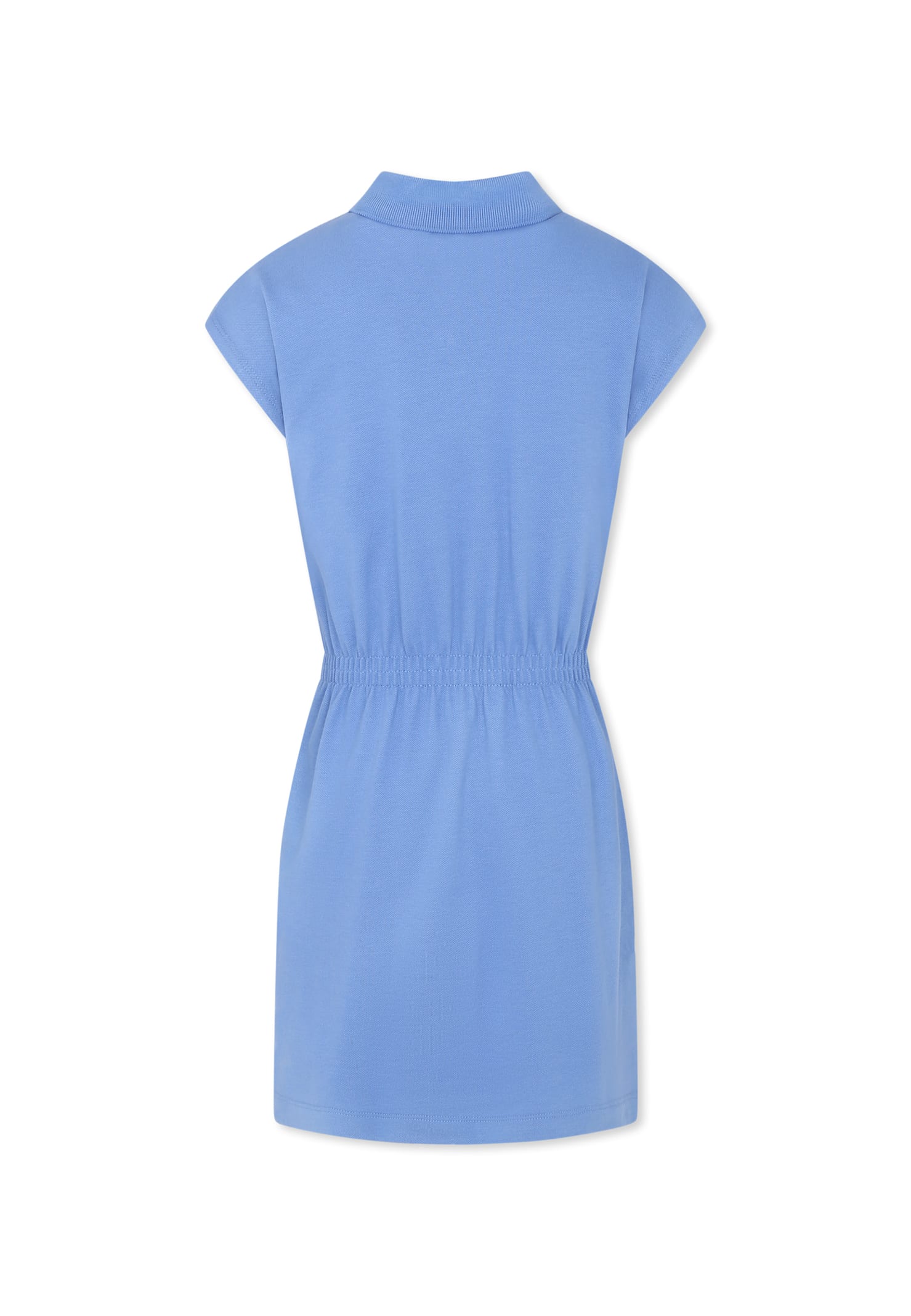 Gucci Cotton Dress With Web In Light Blue