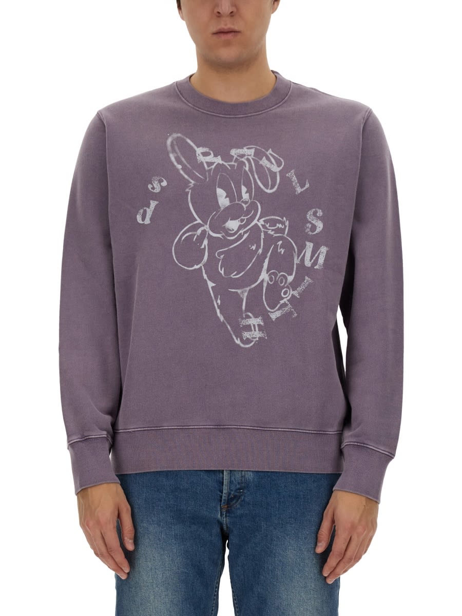 Shop Ps By Paul Smith Sweatshirt With Bunny Print In Purple