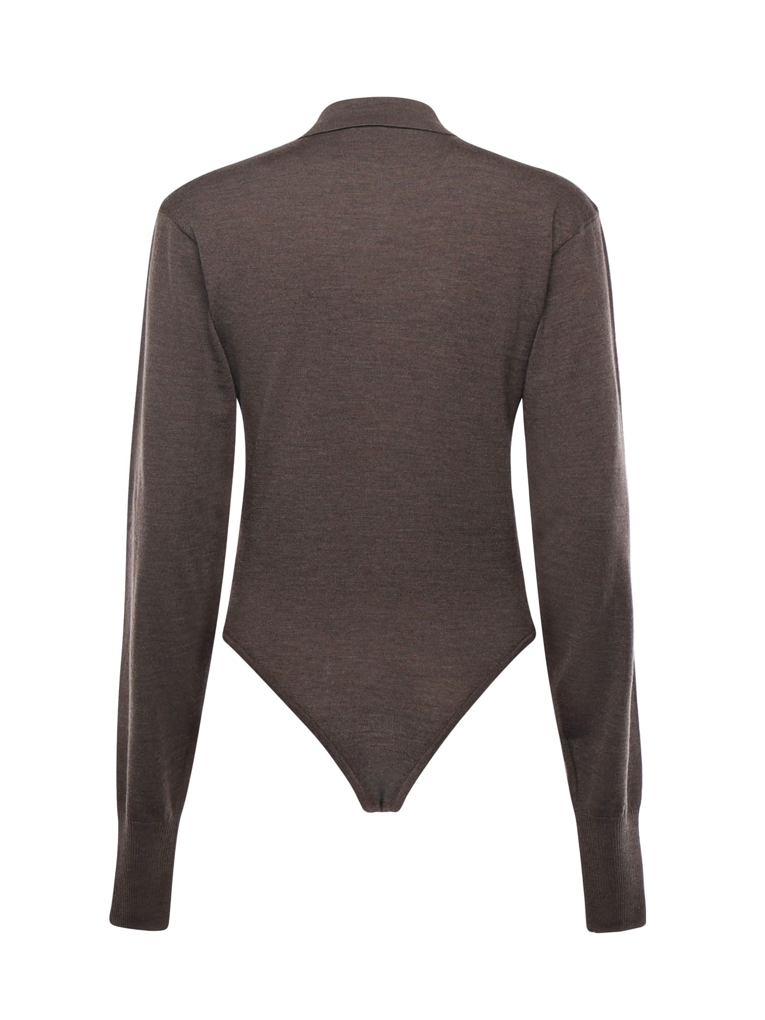 Jacquemus Le Body Tordu Wool Bodysuit In Brown