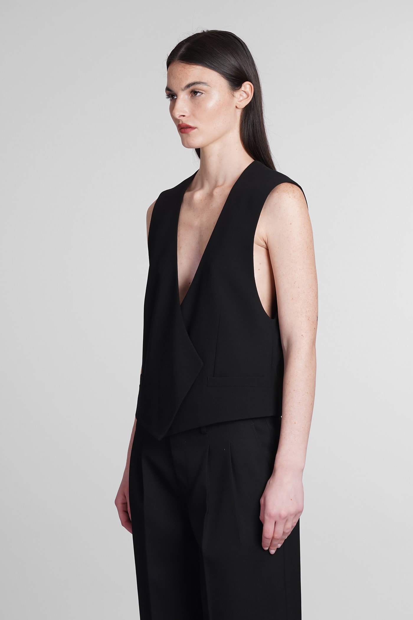 Shop Ami Alexandre Mattiussi Vest In Black Wool