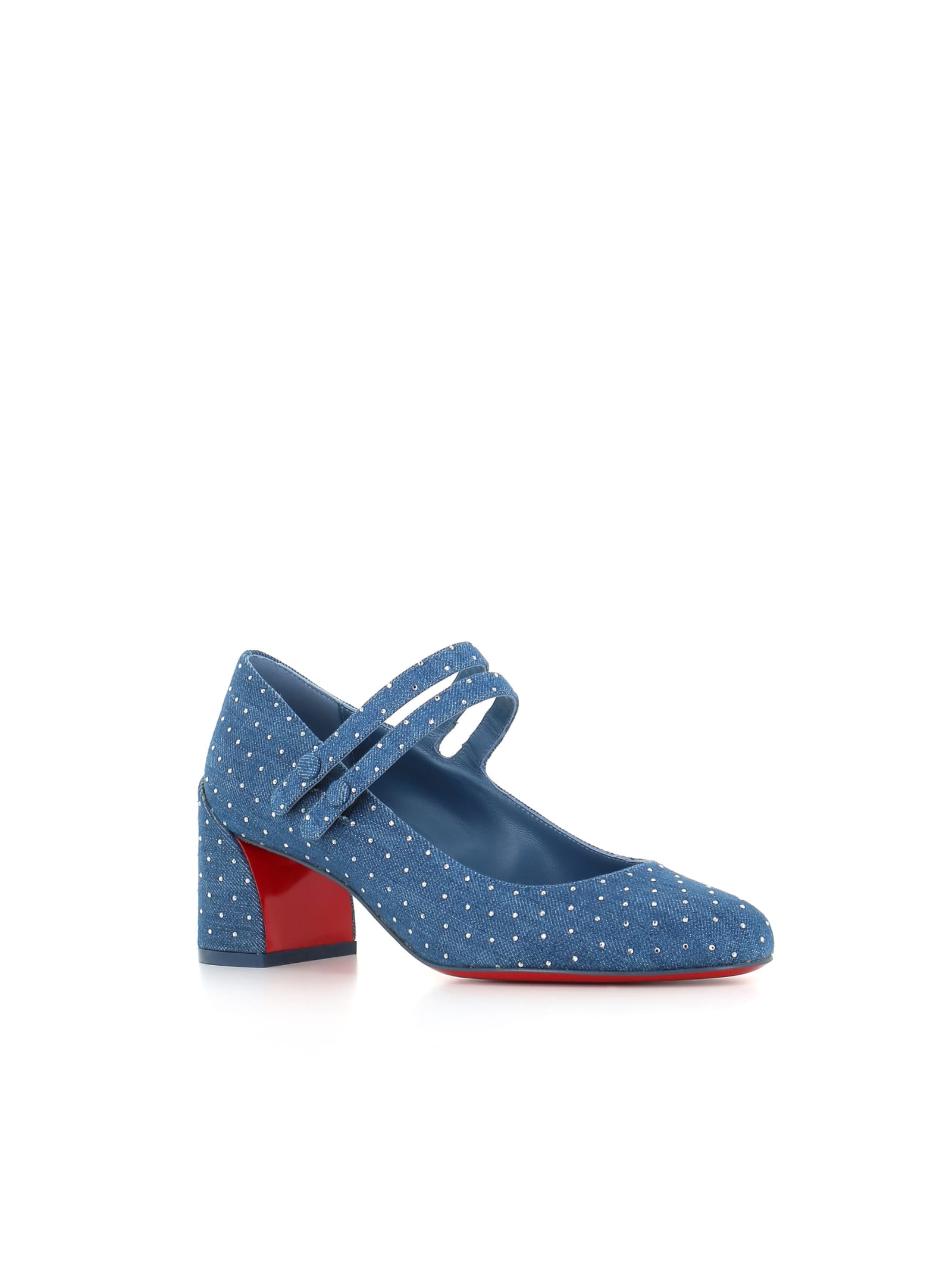 CHRISTIAN LOUBOUTIN DÉCOLLETÈ MISS JANE PLUM STRASS 55 