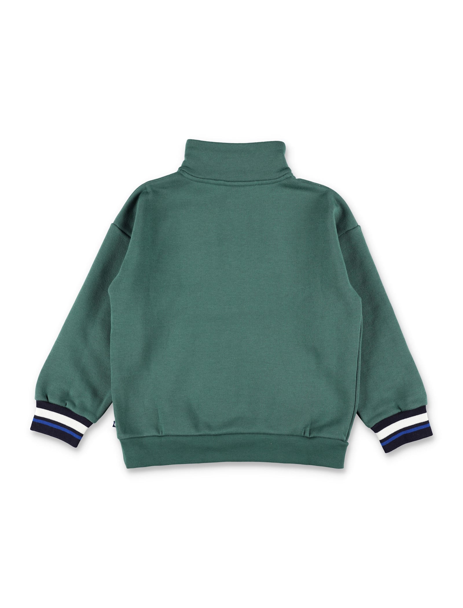 Petit Bateau Zip-up Logo-patch Sweatshirt In Green
