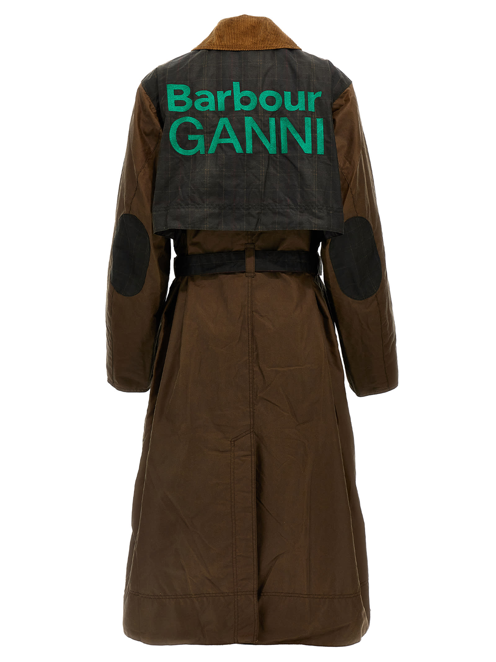 Shop Barbour Trench  X Ganni In Brown