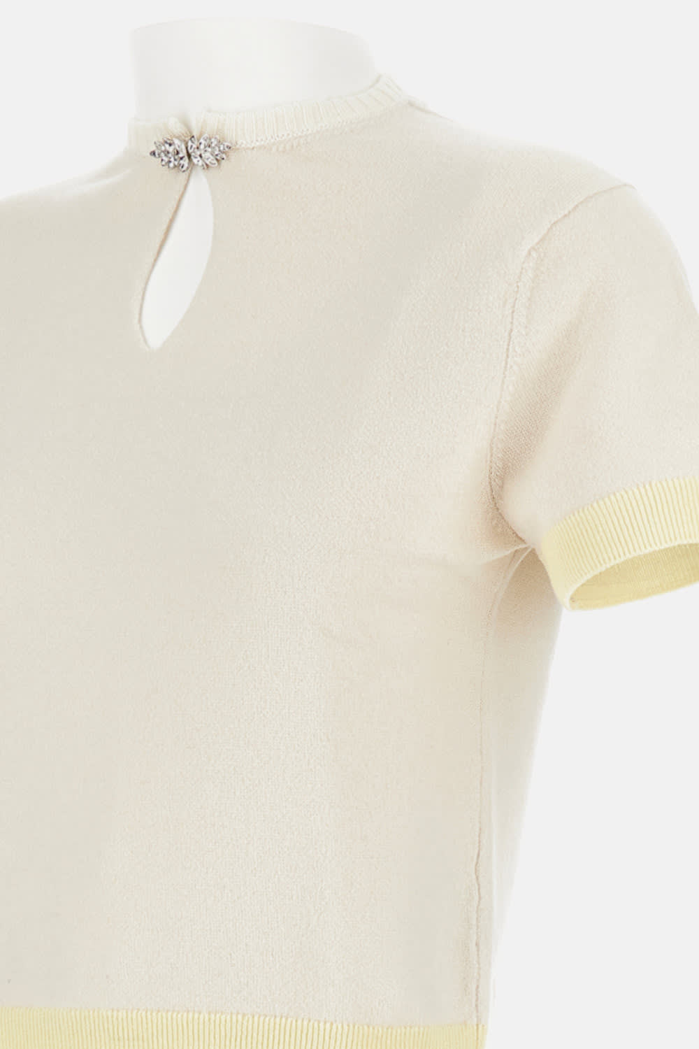 Barrie Rhinestone-embellished Keyhole Top In Neutral