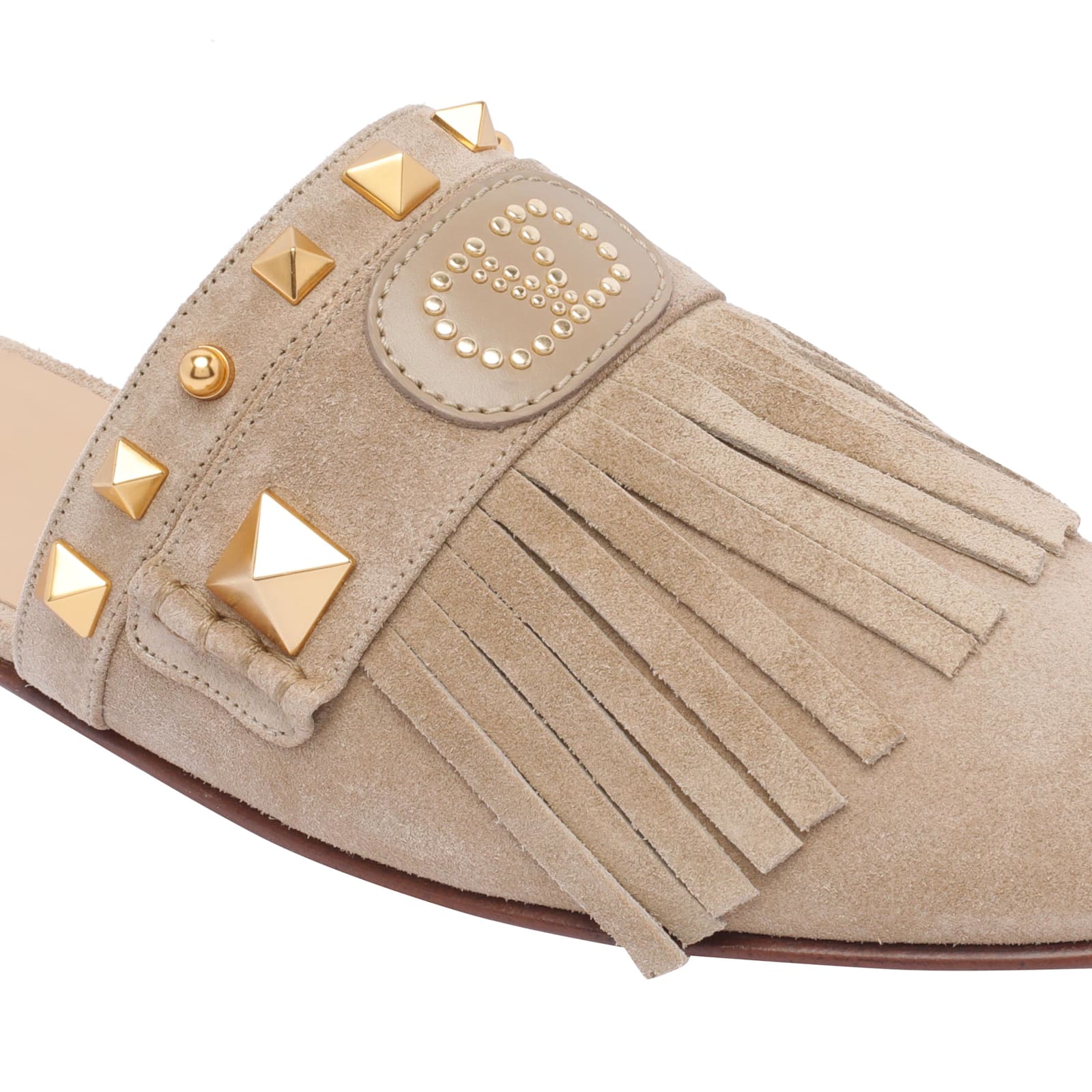 Valentino Vlogo Sliders In Beige
