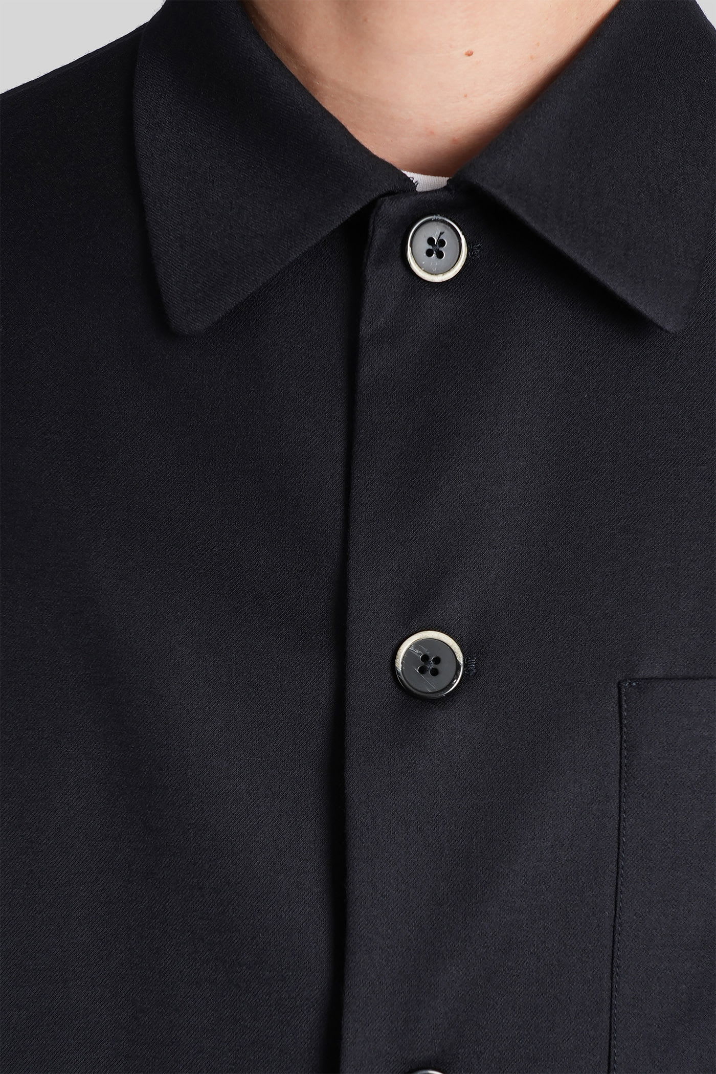 Barena Venezia Virgin Wool-blend Gabardine Overshirt In Blue