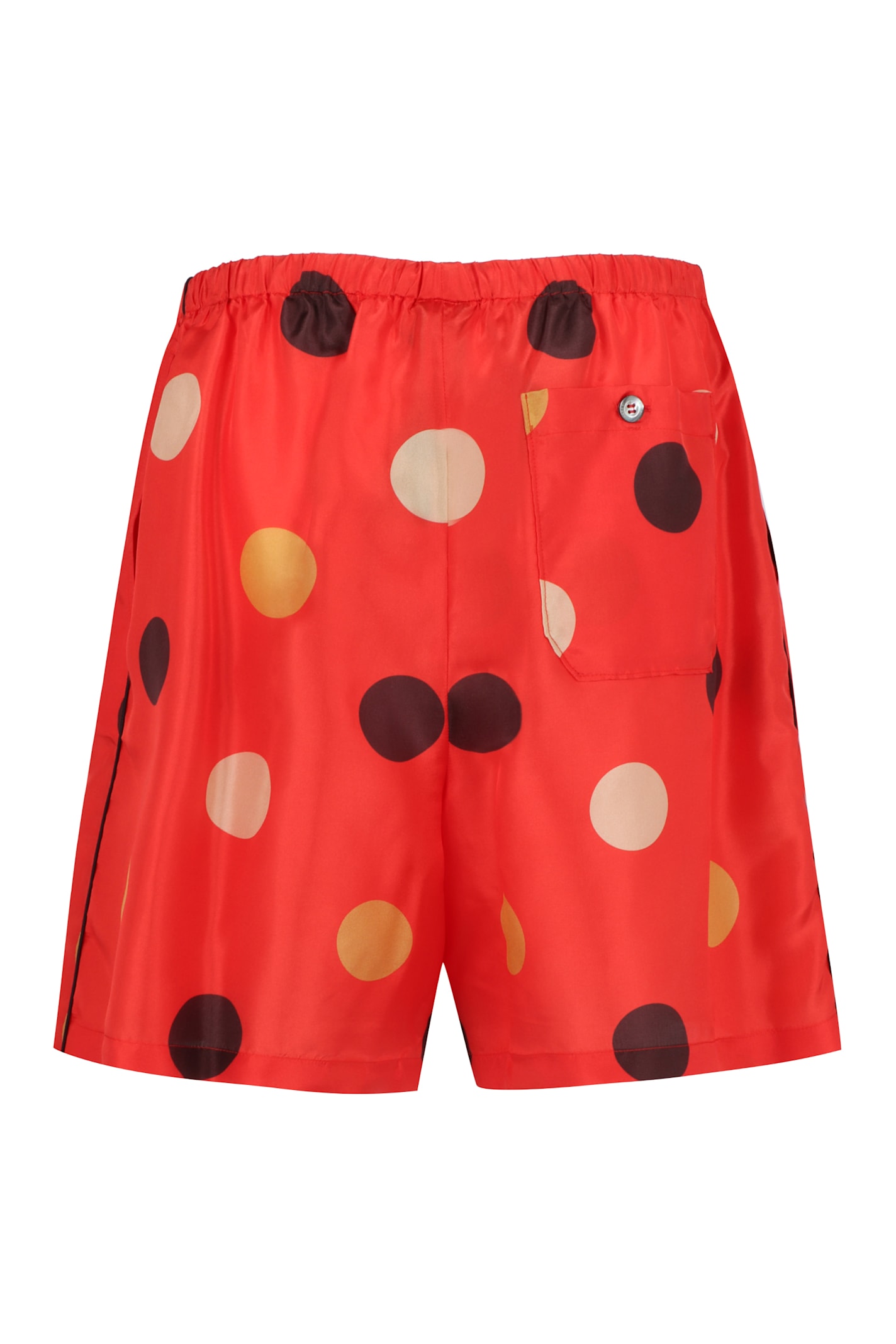 Aspesi Polka-dot Drawstring Shorts In Red