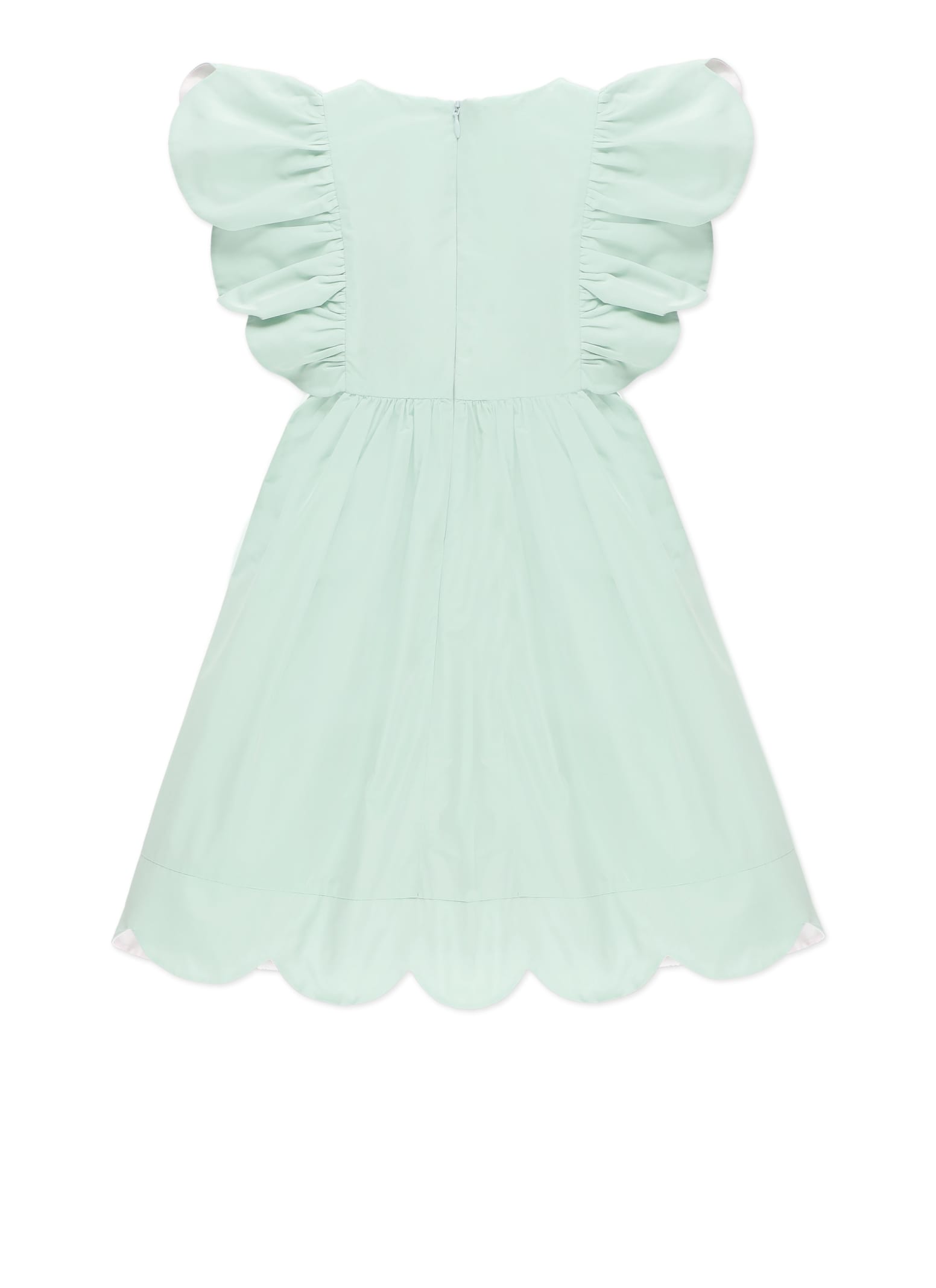 Shop Stella Mccartney Dress With Volant In Green
