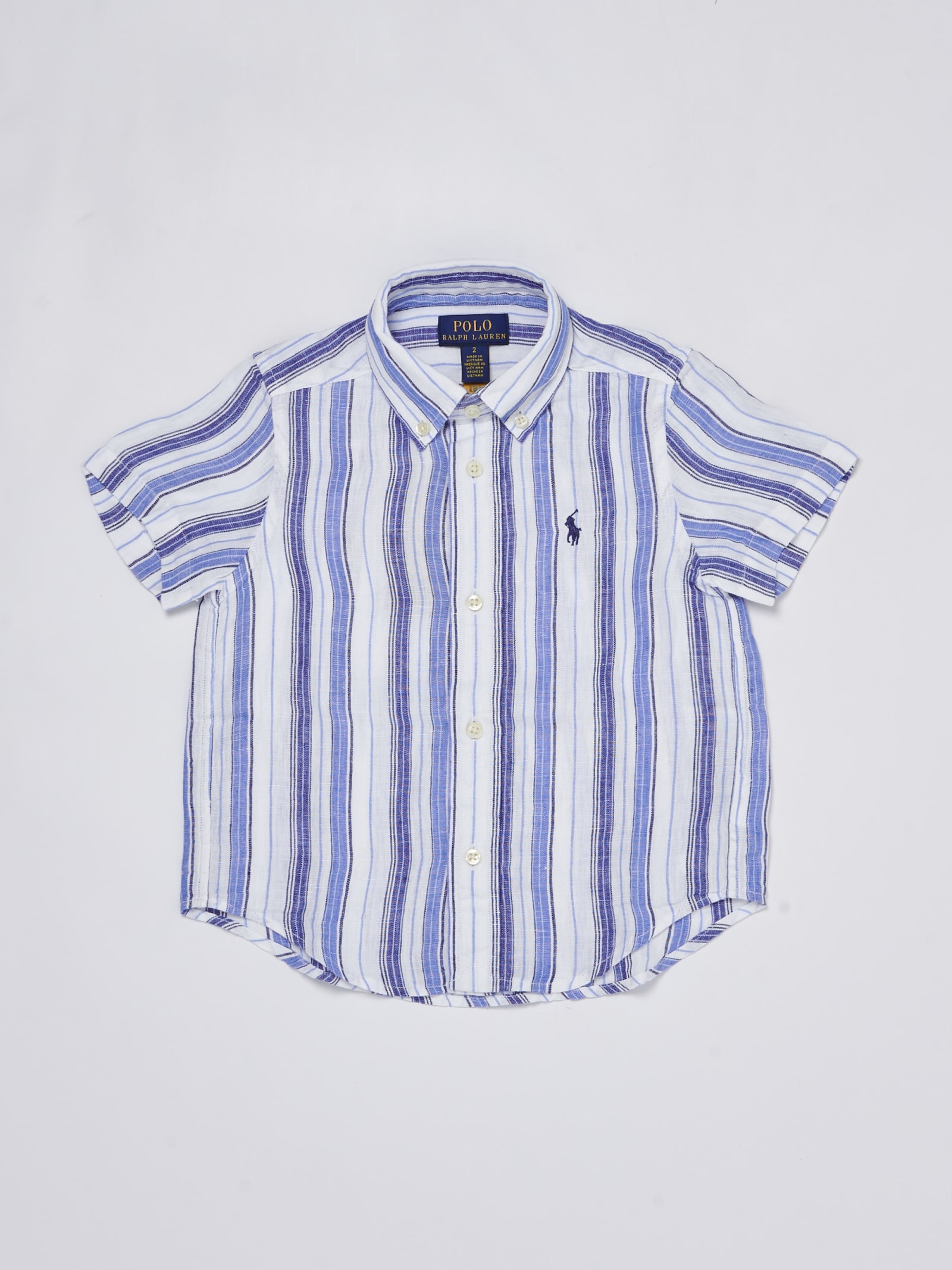 Polo Ralph Lauren Kids' Shirt Shirt In Bianco-azzurro
