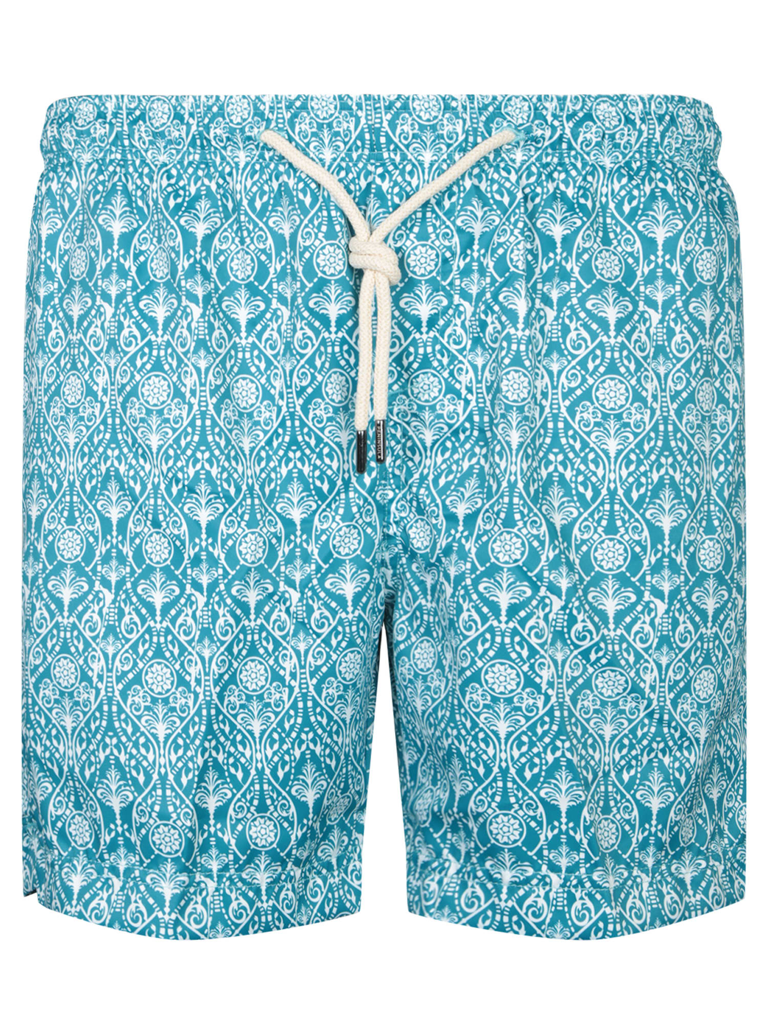 Patterned Blue/light Blue Boxer Swim Shorts