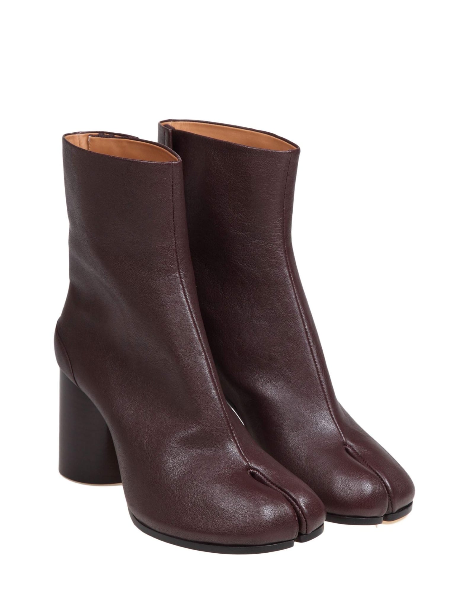 Shop Maison Margiela Tabi Ankle Boots In Soft Brown Nappa In Chic Brown