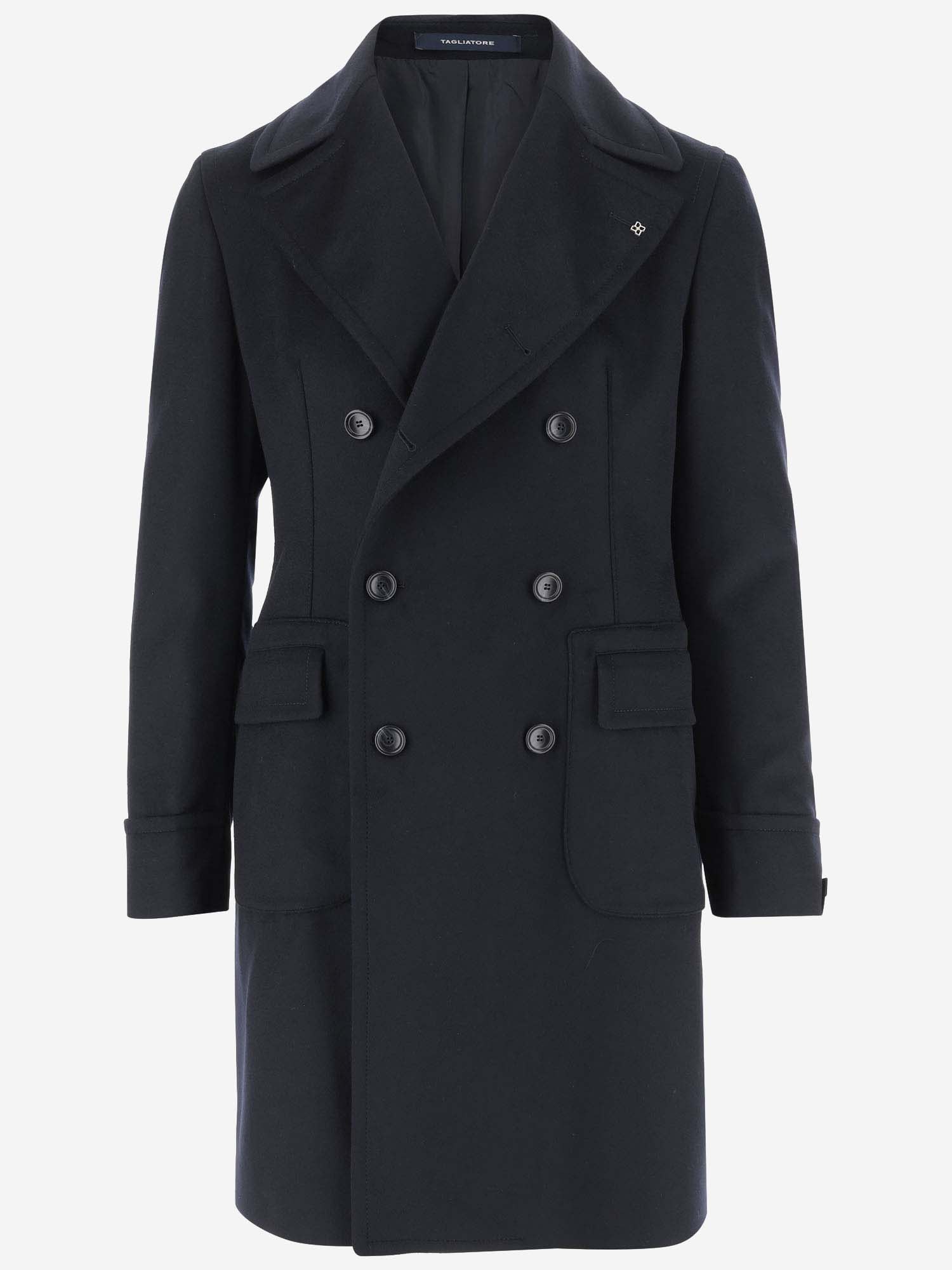 Shop Tagliatore Double-breasted Wool Coat In Black