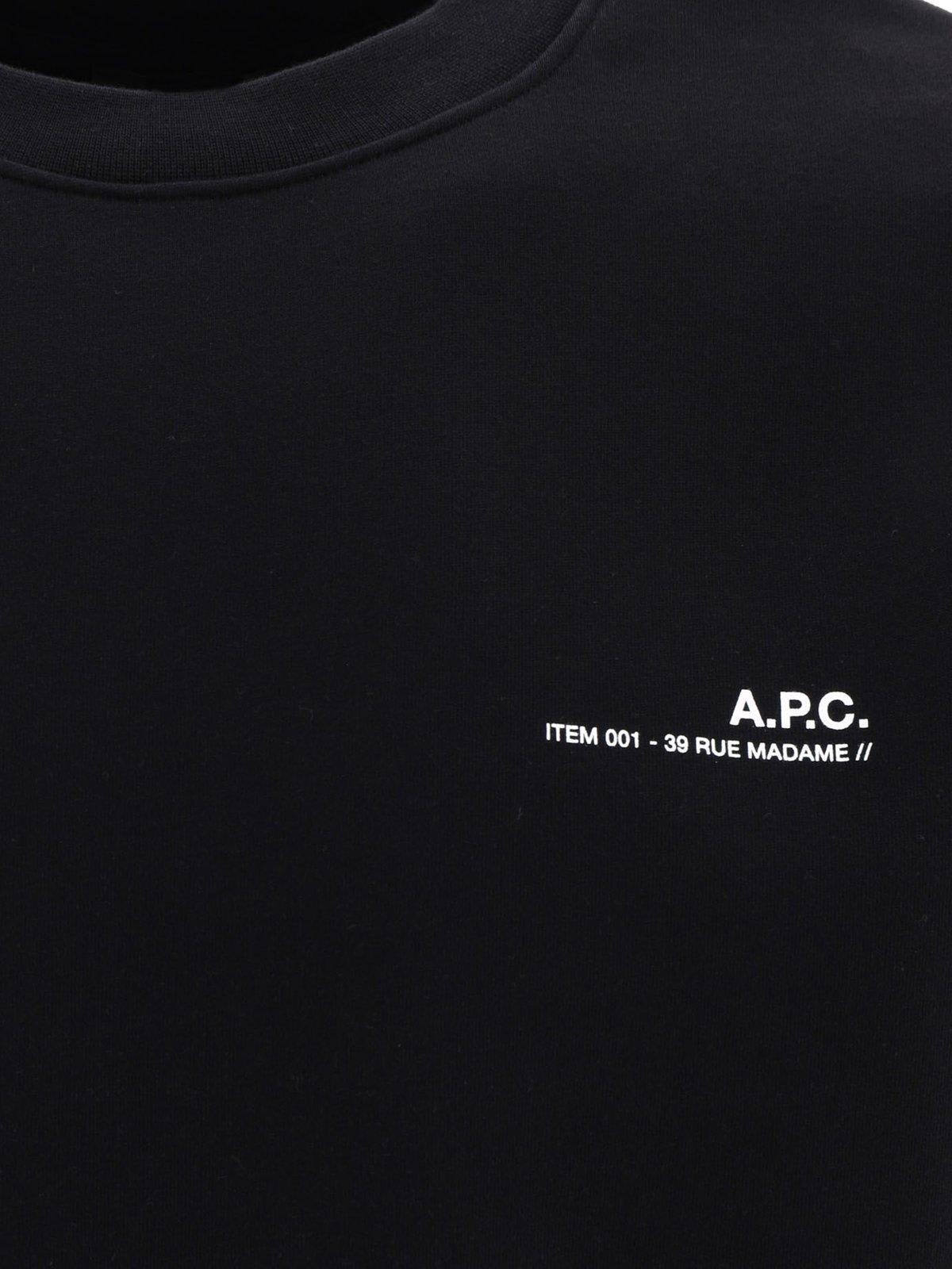 Shop Apc Logo Printed Crewneck Sweatshirt In Black